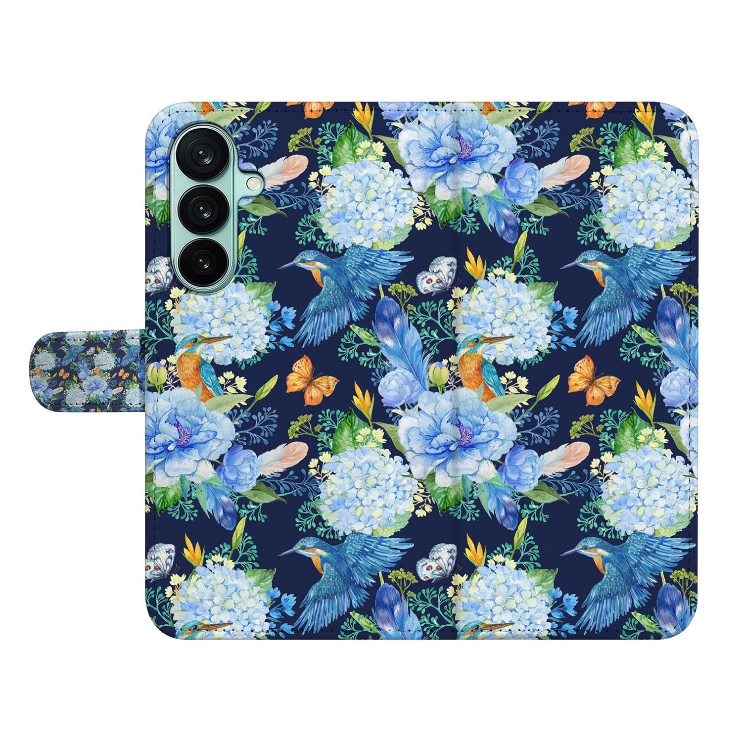 Samsung Galaxy A27 bookcase IJsvogel, open met pasjesvakken