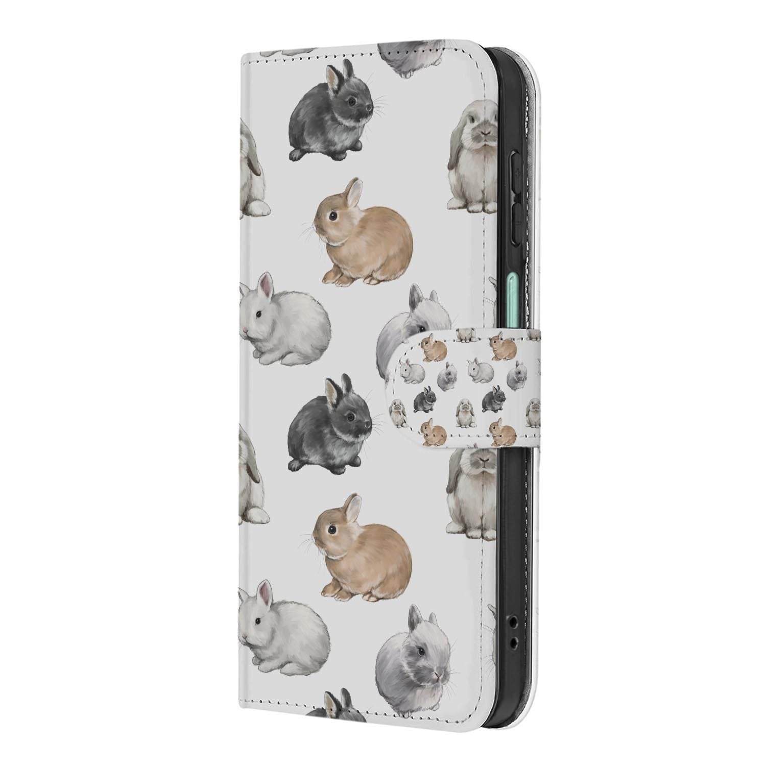 Samsung Galaxy A27 bookcase Konijntjes, achterkant met camera-uitsparing