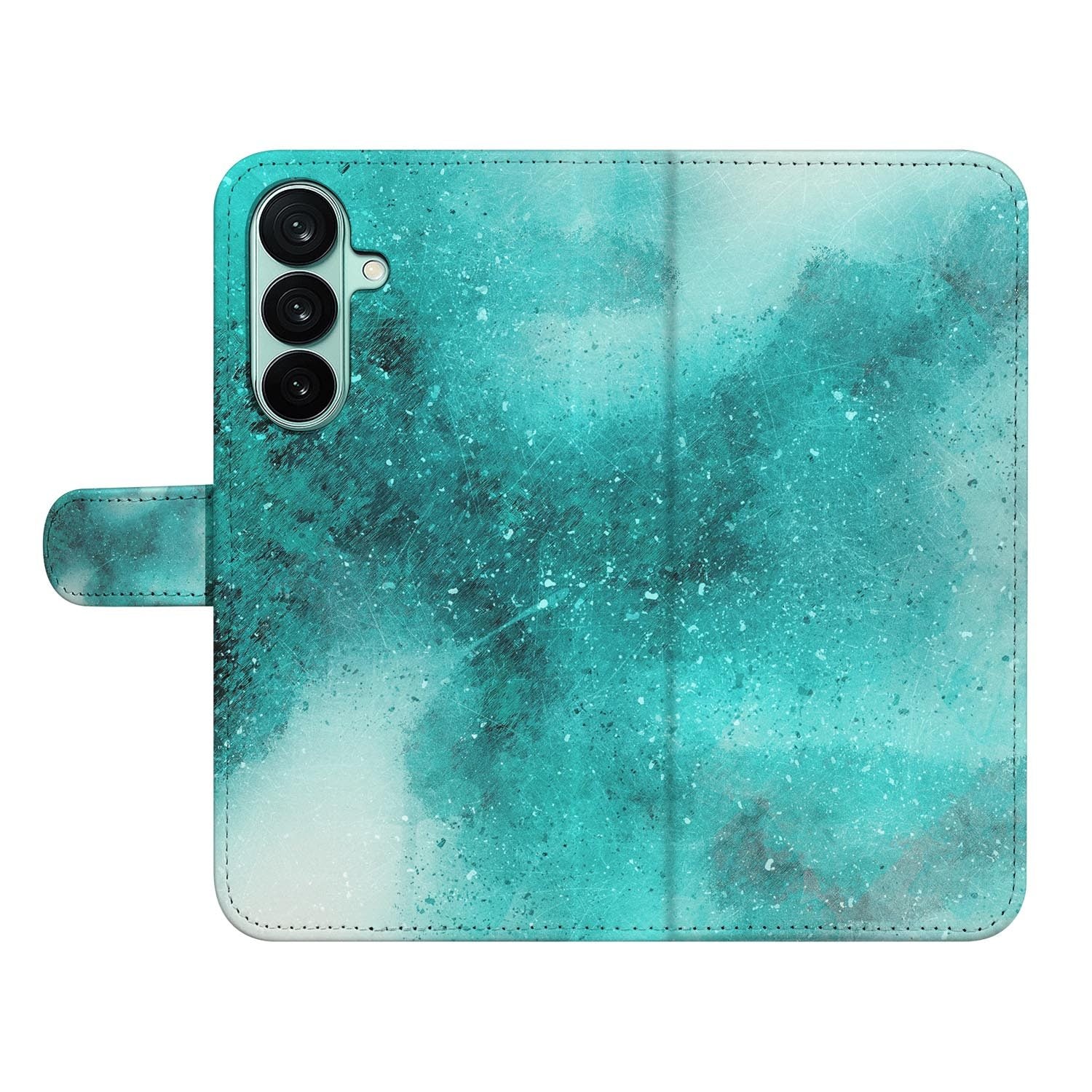 Samsung Galaxy A27 bookcase Painting Blue, open met pasjesvakken