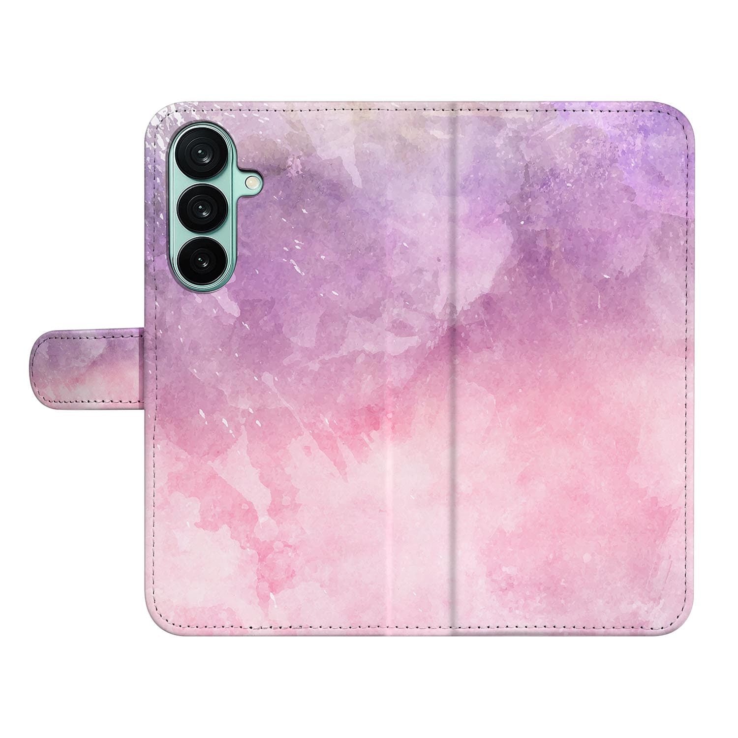 Samsung Galaxy A27 bookcase Pink Purple Paint, open met pasjesvakken
