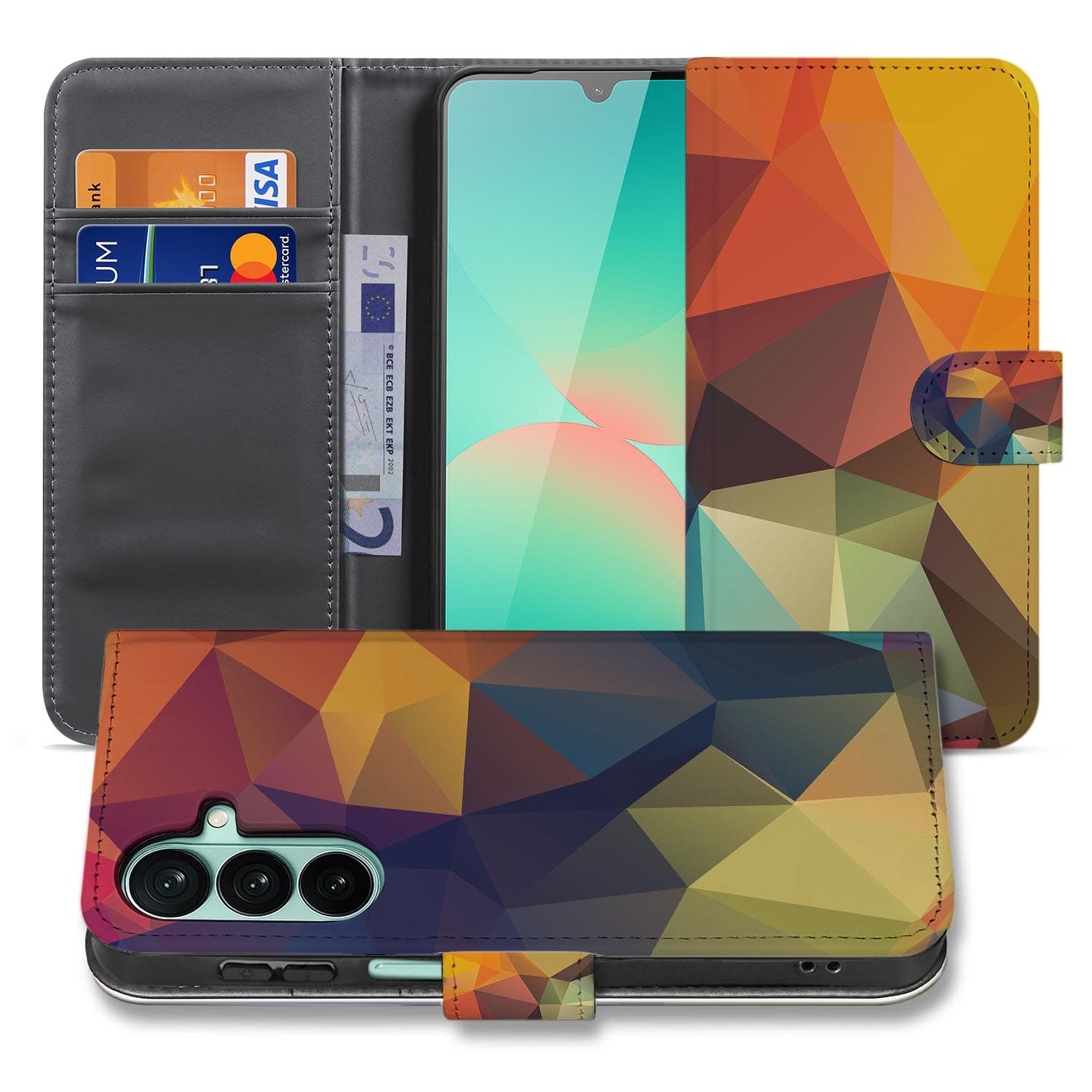 Samsung Galaxy A27 bookcase Polygon Color, voorkant met gesloten klep