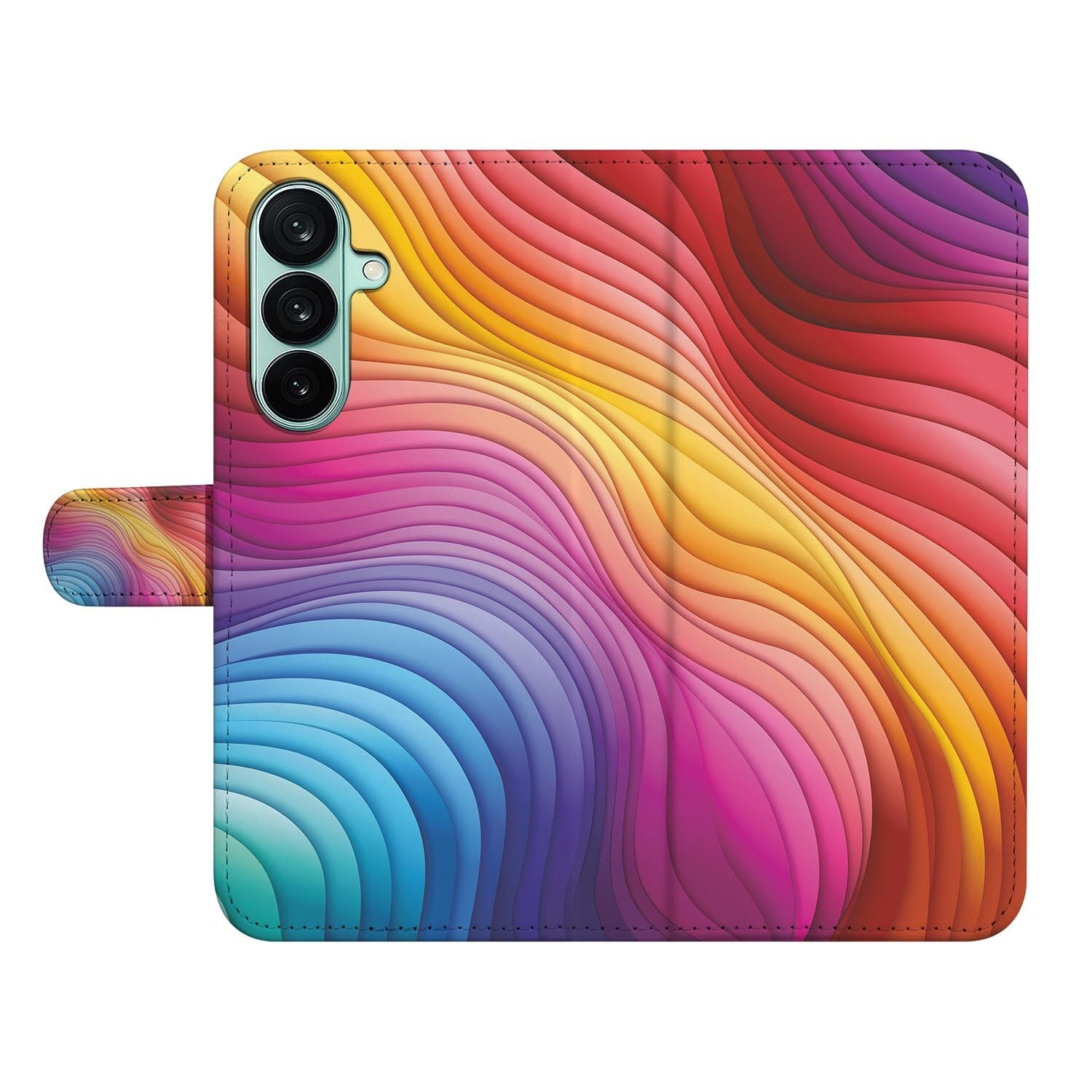 Samsung Galaxy A27 bookcase Regenboog, open met pasjesvakken