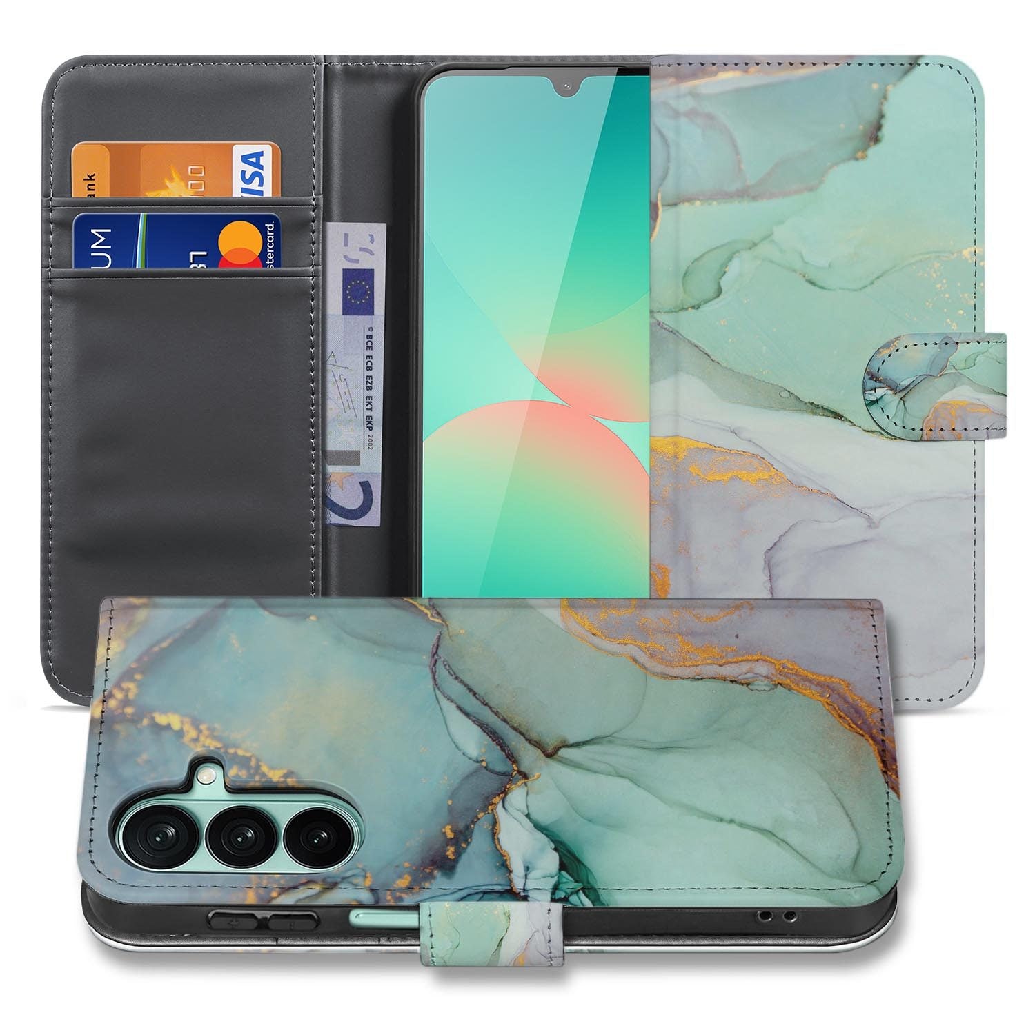 Samsung Galaxy A27 bookcase Watercolor Mix, voorkant met gesloten klep