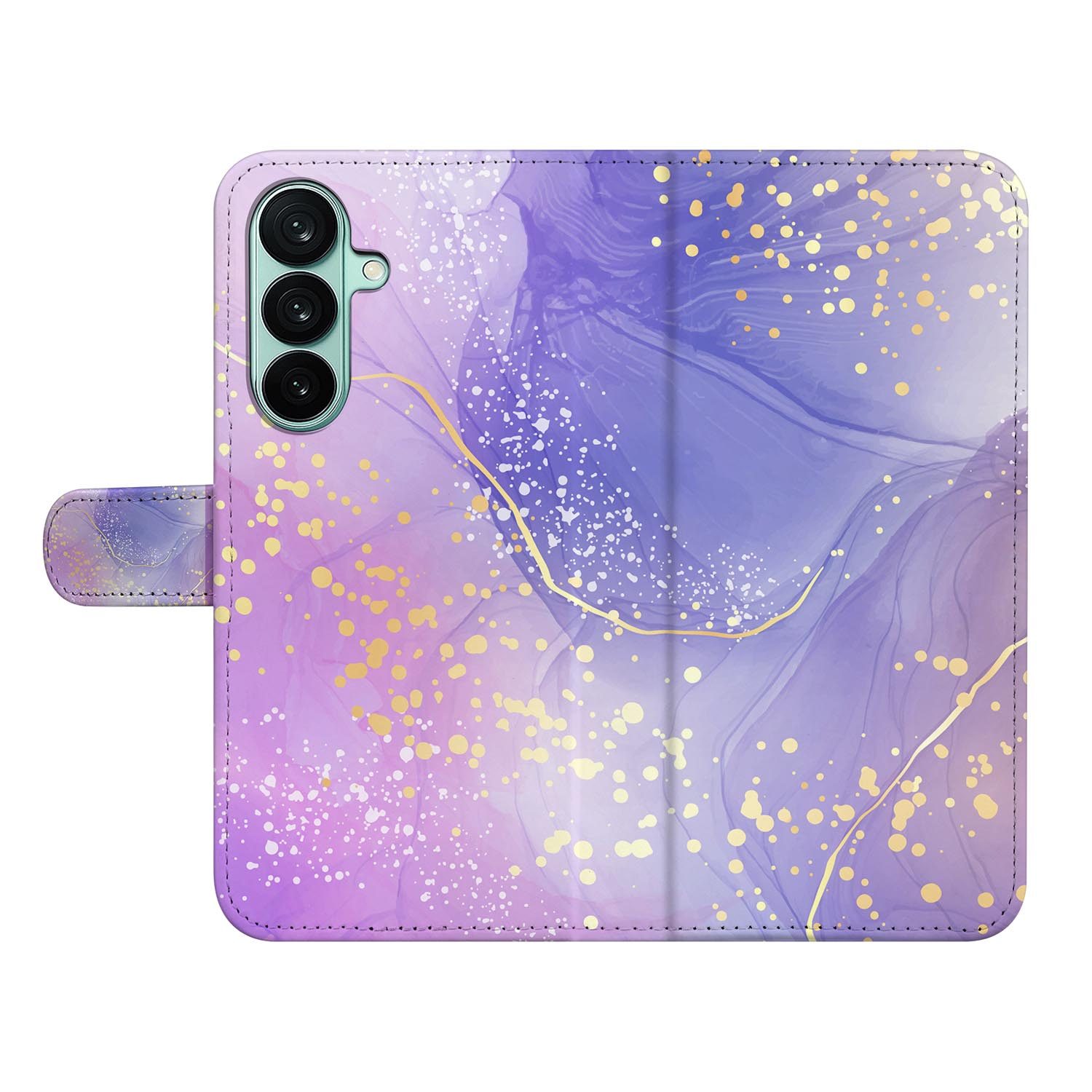 Samsung Galaxy A27 bookcase Watercolor Paars, open met pasjesvakken