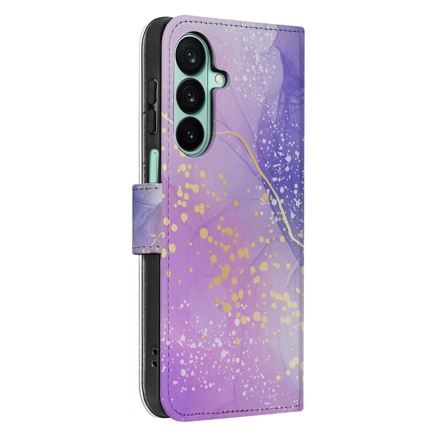 Samsung Galaxy A27 bookcase Watercolor Paars, detail van het stiksel