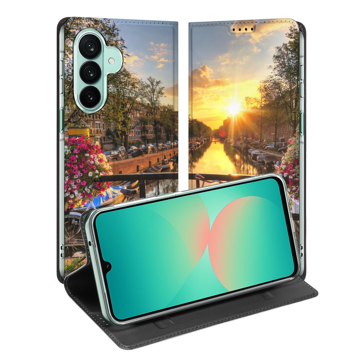 Samsung Galaxy A27 standcase met Amsterdamse Grachten-print