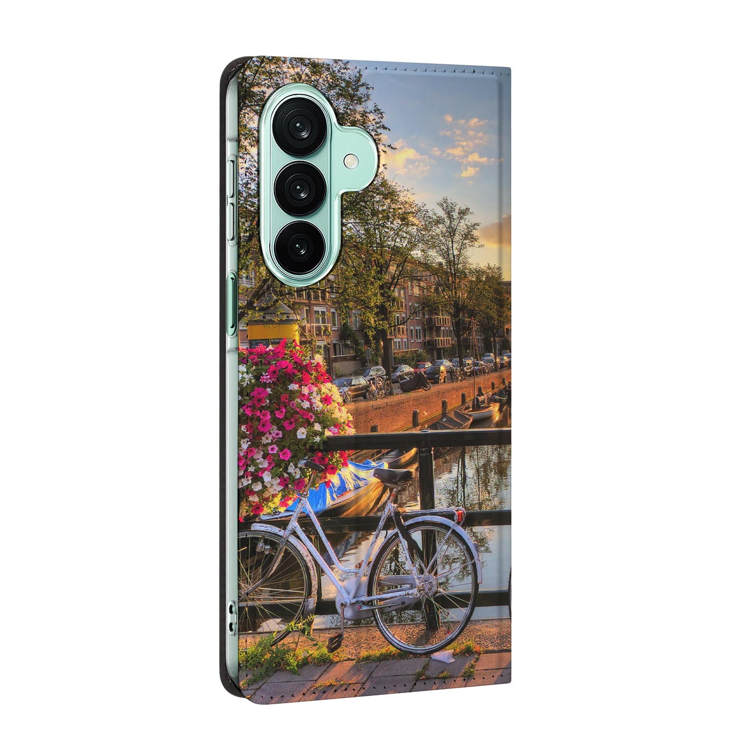 Samsung Galaxy A27 standcase Amsterdamse Grachten, bescherming voor- en achterkant