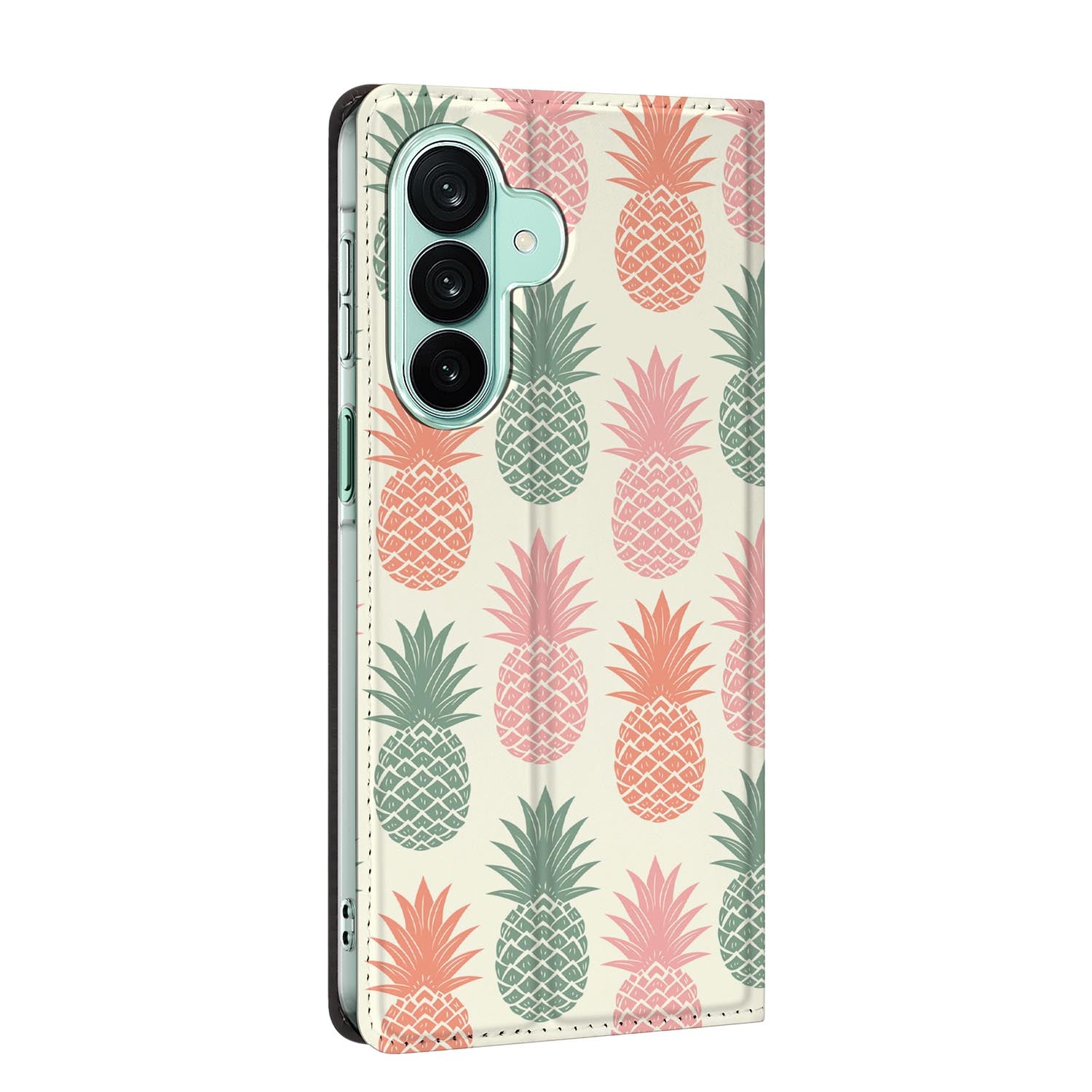 Samsung Galaxy A27 standcase Ananas, bescherming voor- en achterkant