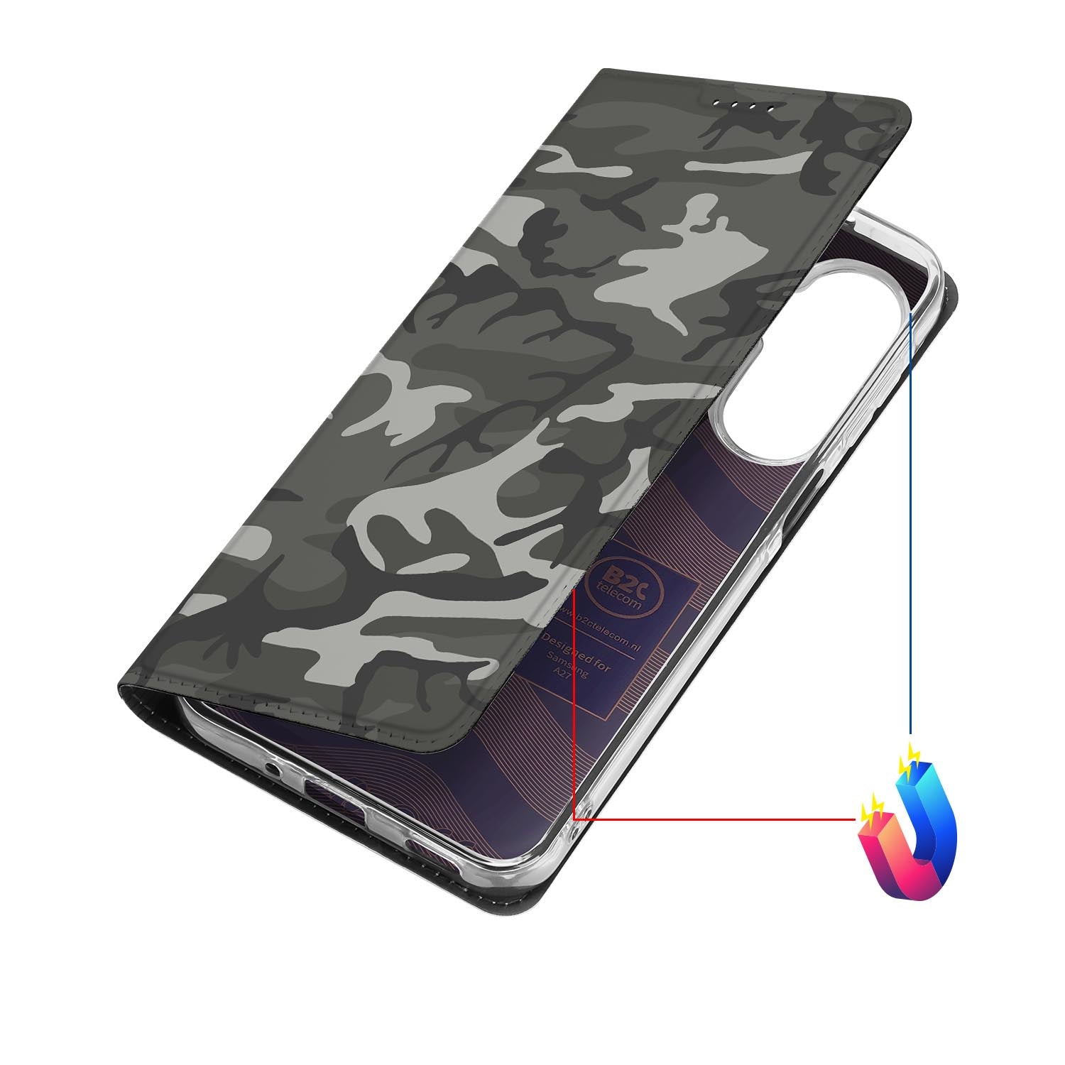 Samsung Galaxy A27 bookcase Army Light met kunstleren klep