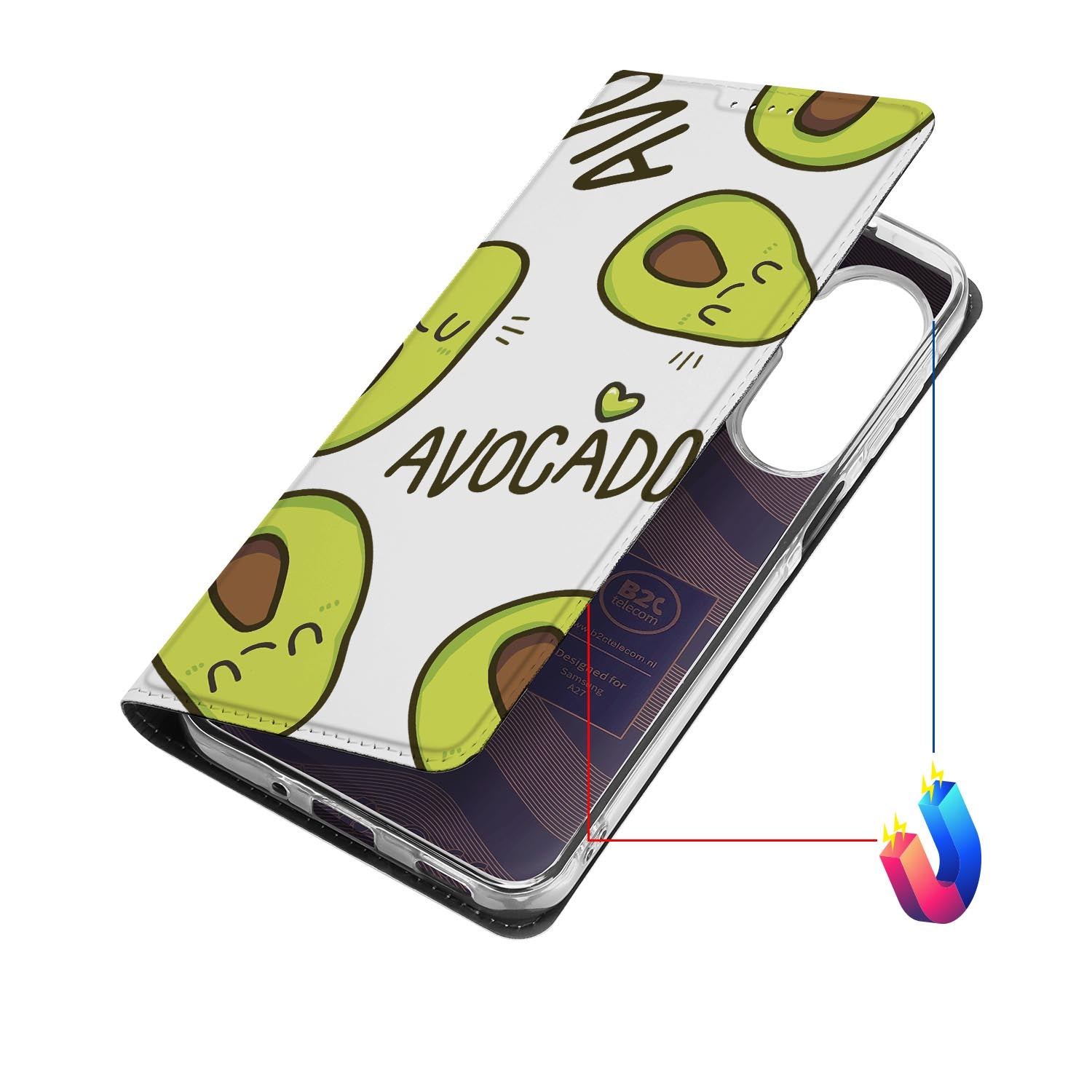 Samsung Galaxy A27 bookcase Avocado Singing met kunstleren klep