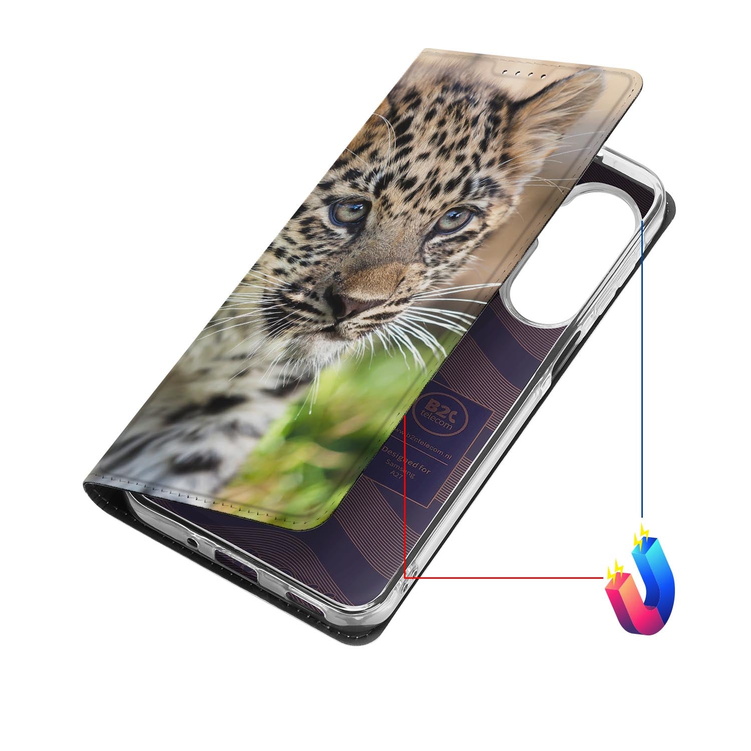 Samsung Galaxy A27 bookcase Baby Luipaard met kunstleren klep