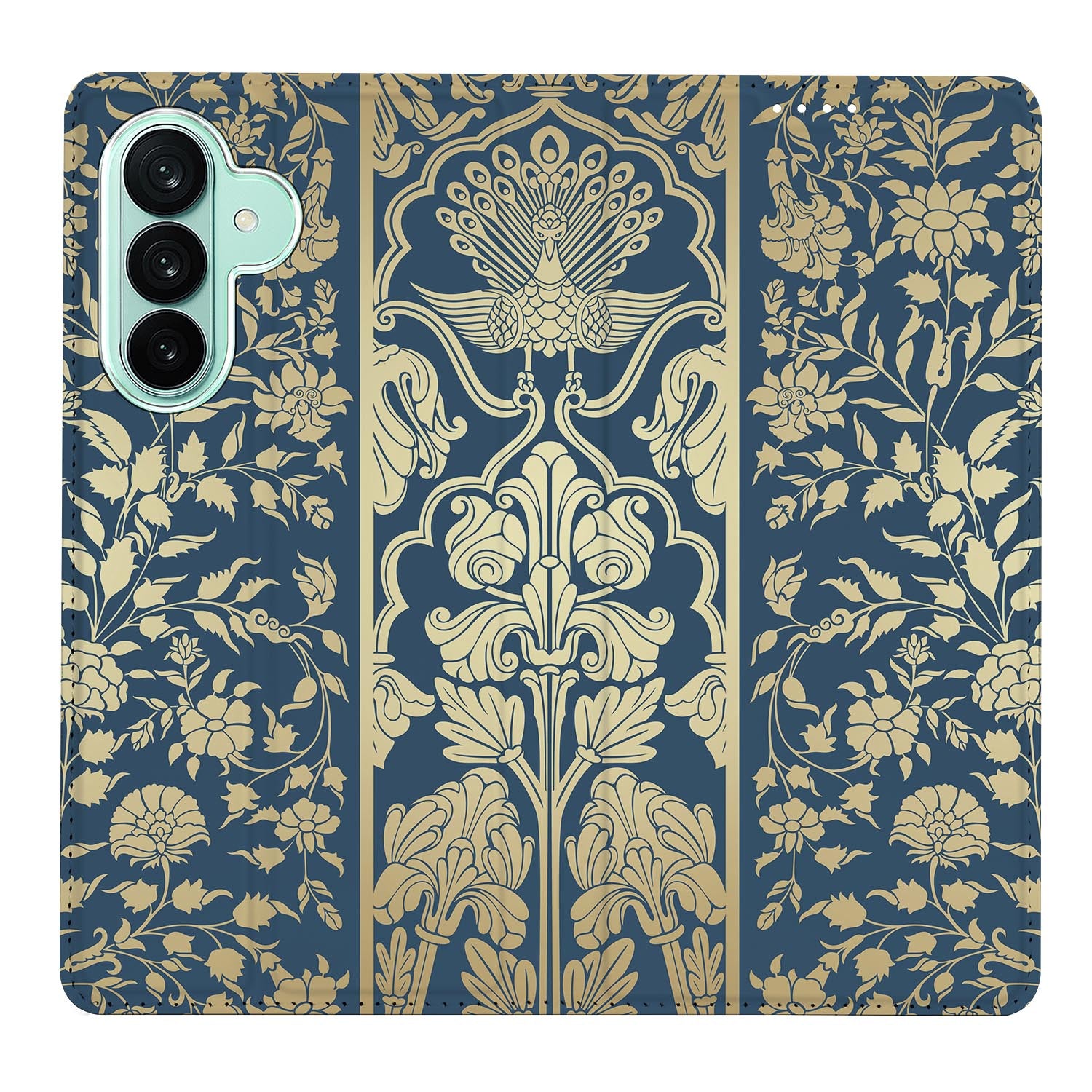 Samsung Galaxy A27 boekhoesje Beige Flowers met pasjesvak