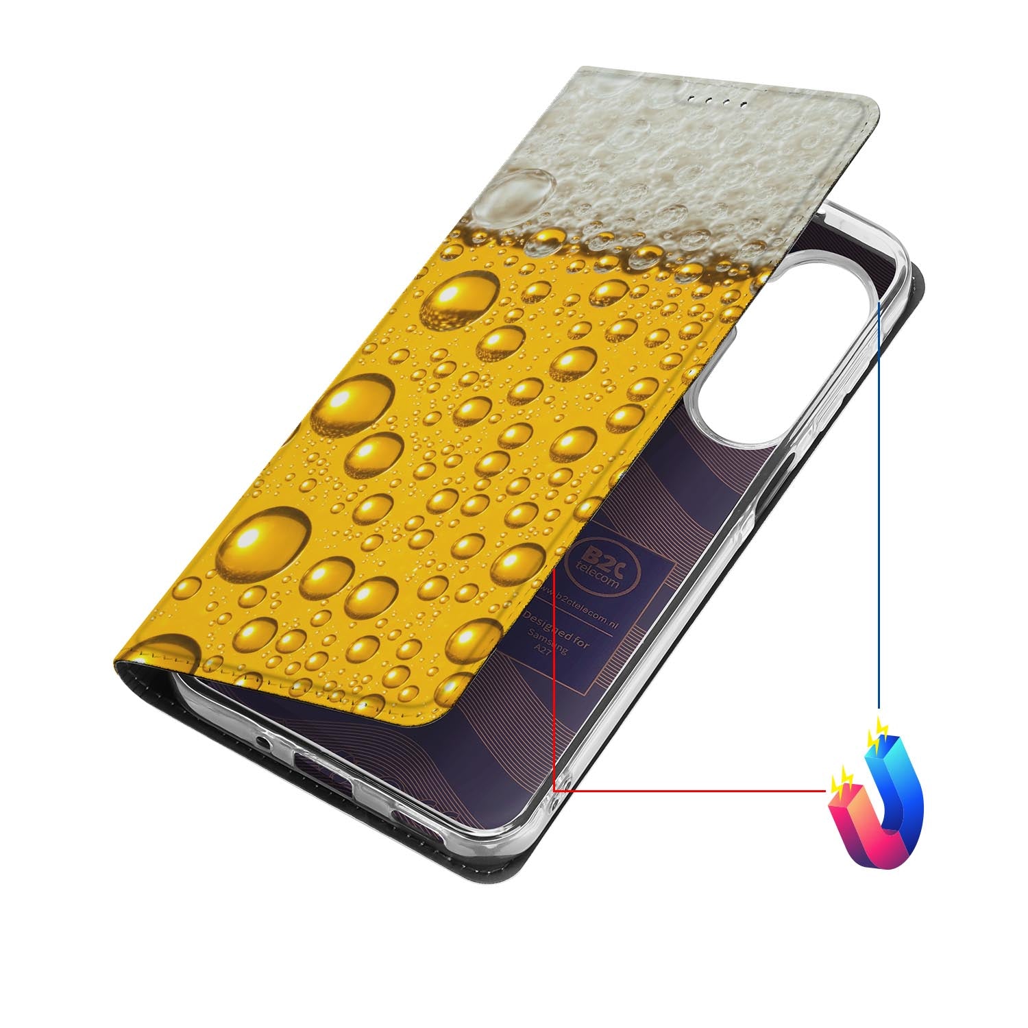 Samsung Galaxy A27 bookcase Bier met kunstleren klep