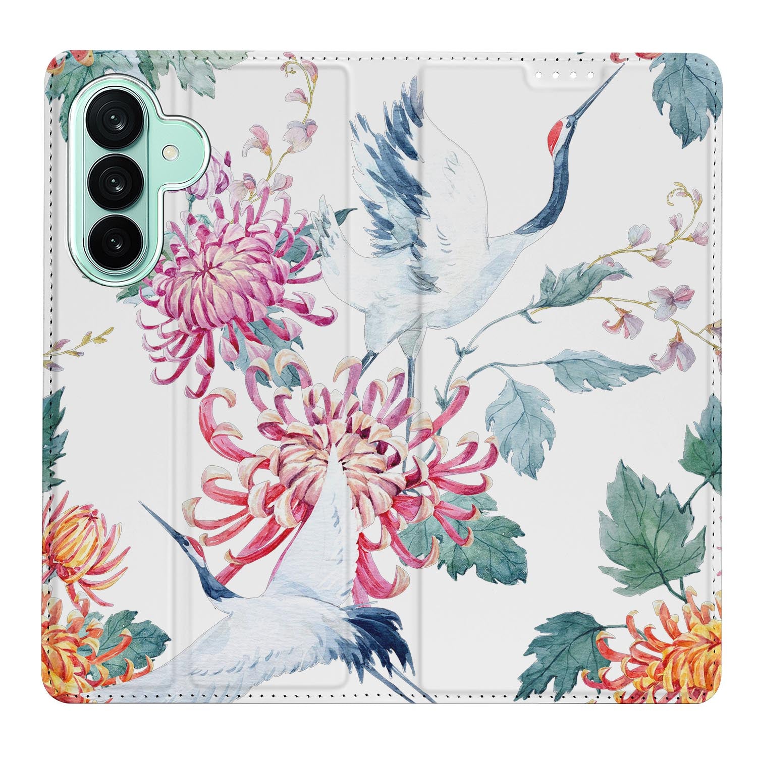 Samsung Galaxy A27 boekhoesje Bird Flowers met pasjesvak