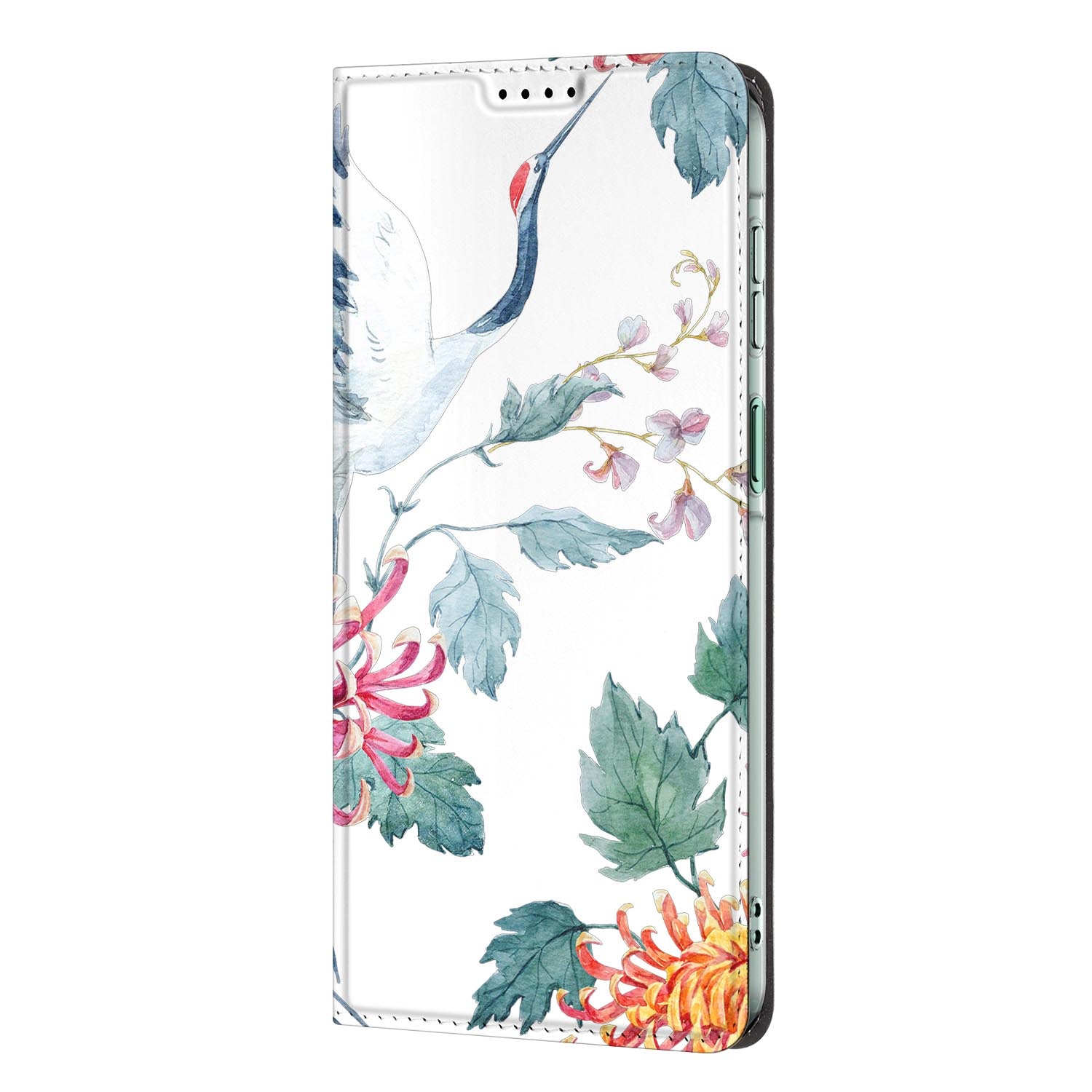 Samsung Galaxy A27 standcase Bird Flowers met uitklapbare standaard