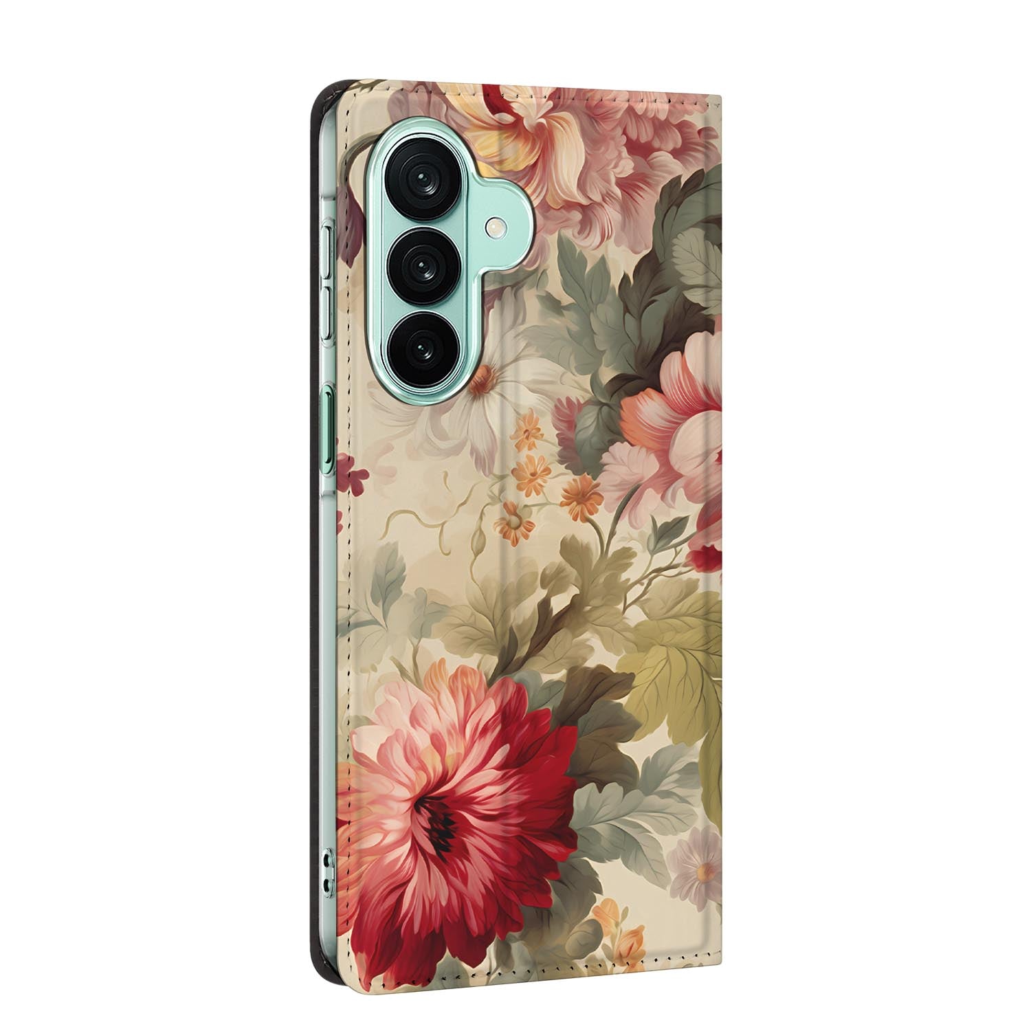 Samsung Galaxy A27 standcase Bloemen, bescherming voor- en achterkant