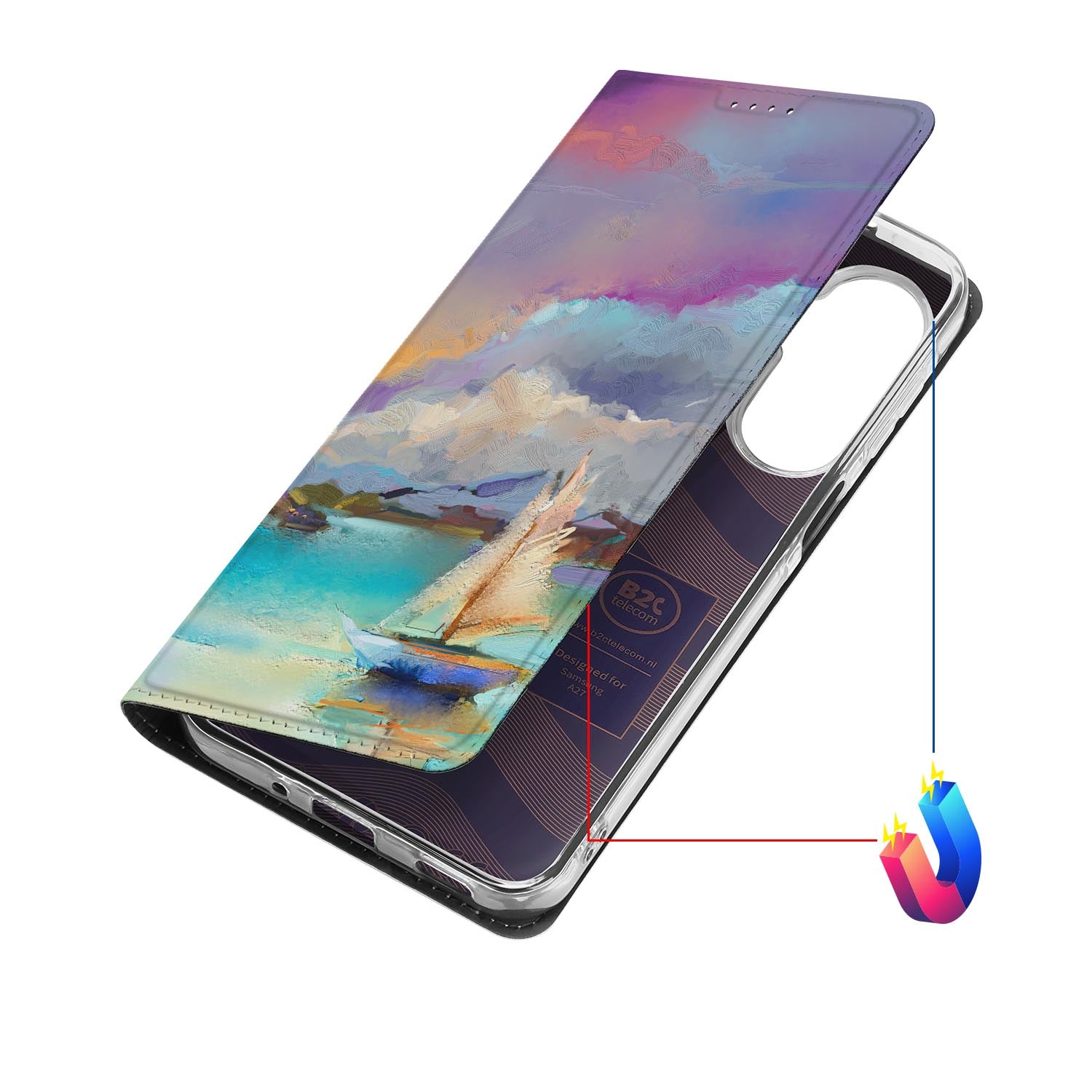 Samsung Galaxy A27 bookcase Boat met kunstleren klep