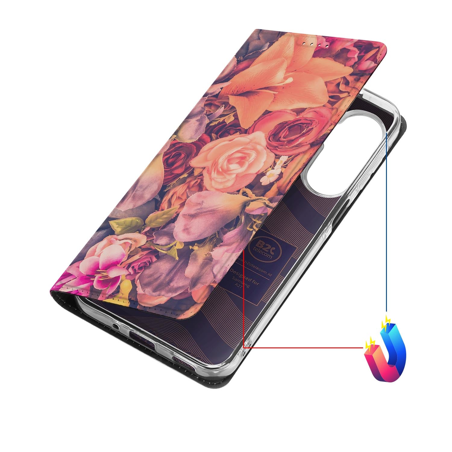 Samsung Galaxy A27 bookcase Bosje Bloemen met kunstleren klep