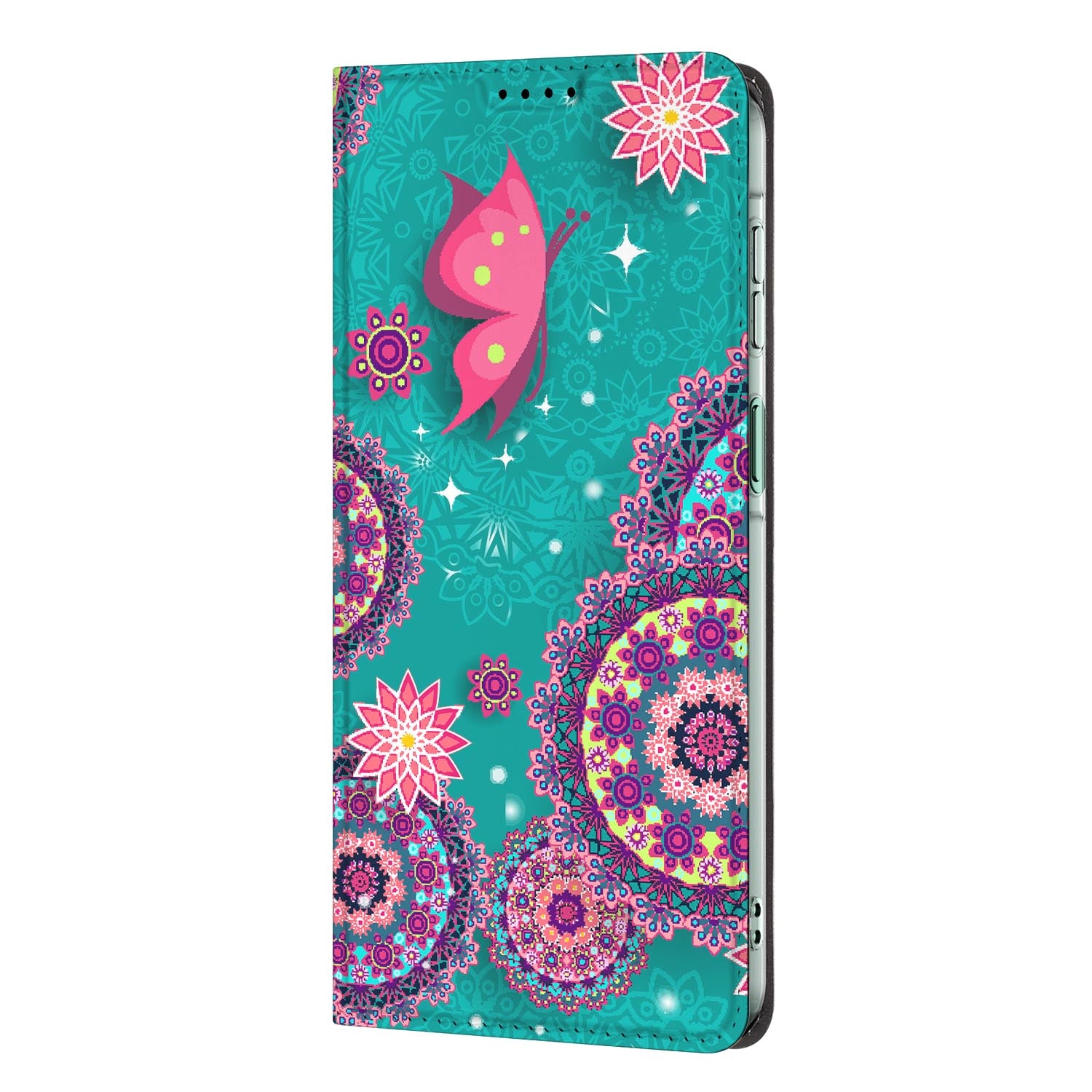 Samsung Galaxy A27 standcase Cirkels en Vlinders met uitklapbare standaard