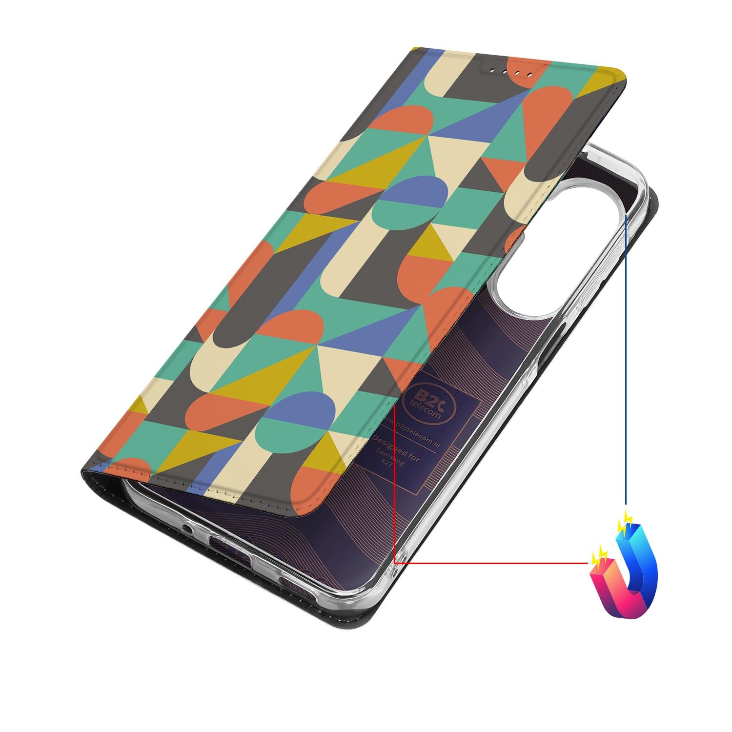 Samsung Galaxy A27 bookcase Funky Retro met kunstleren klep