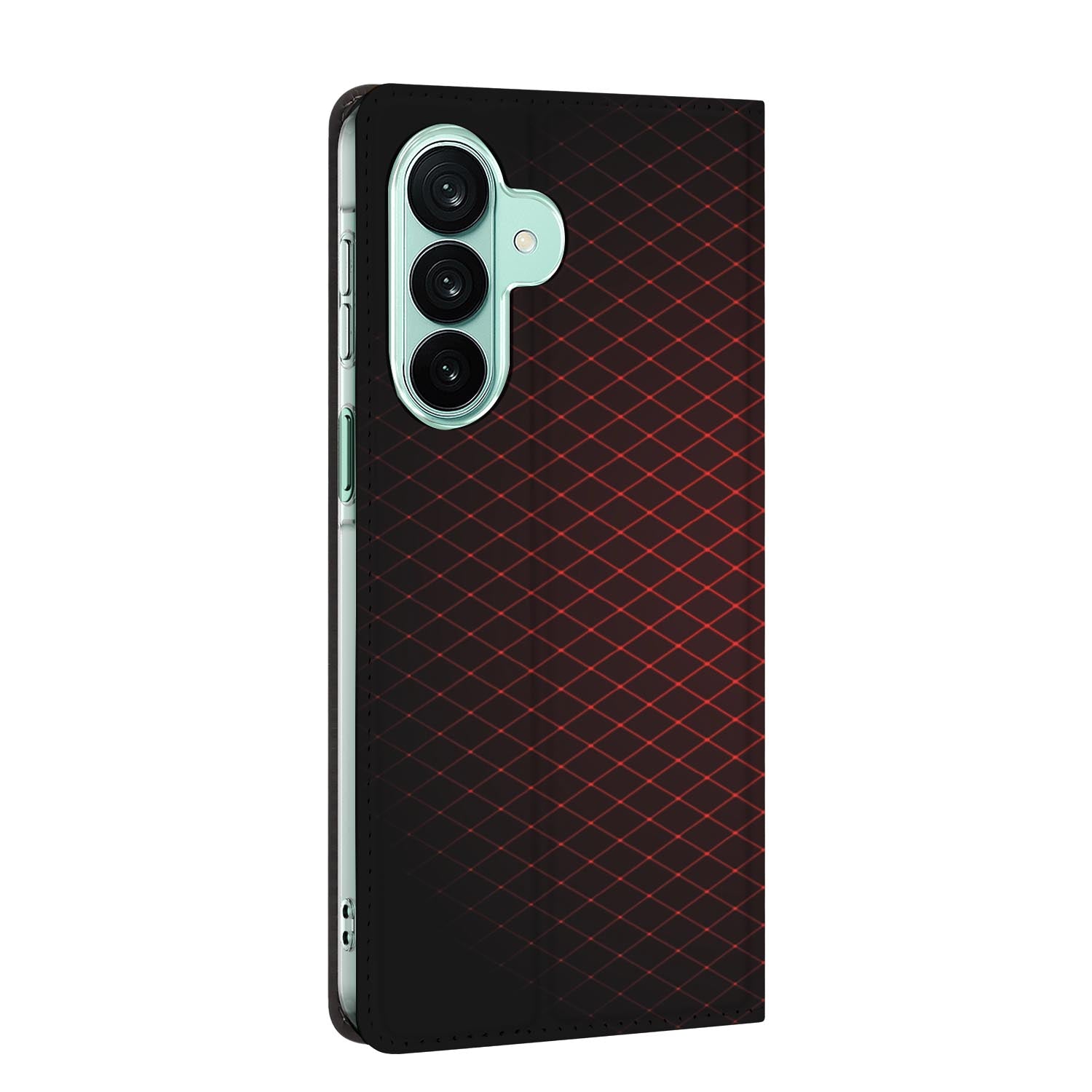 Samsung Galaxy A27 standcase Geruit Rood met uitklapbare standaard