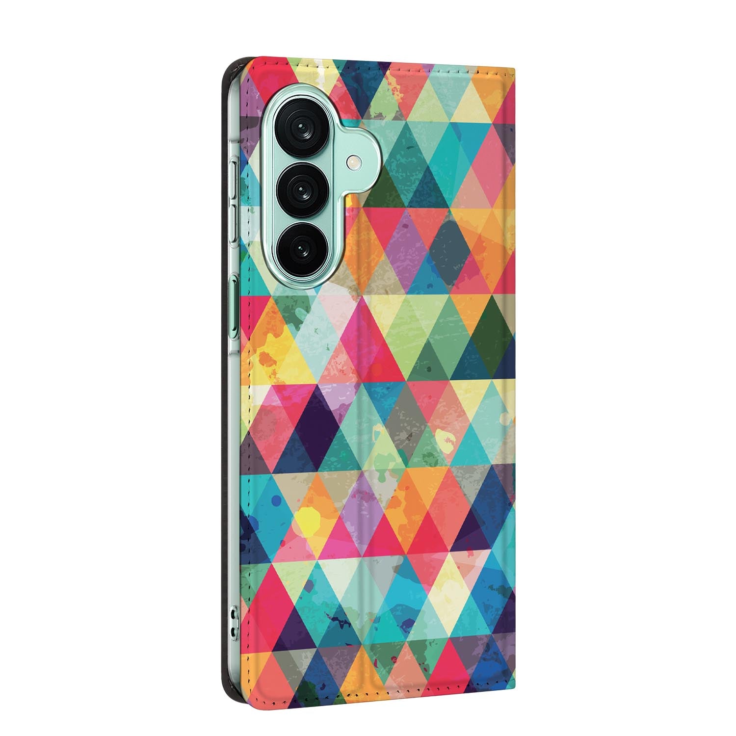 Samsung Galaxy A27 standcase Geruit, bescherming voor- en achterkant