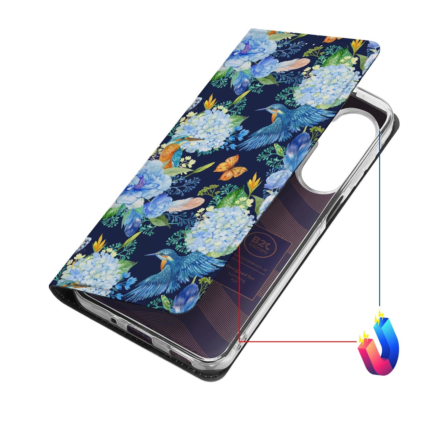Samsung Galaxy A27 bookcase IJsvogel met kunstleren klep
