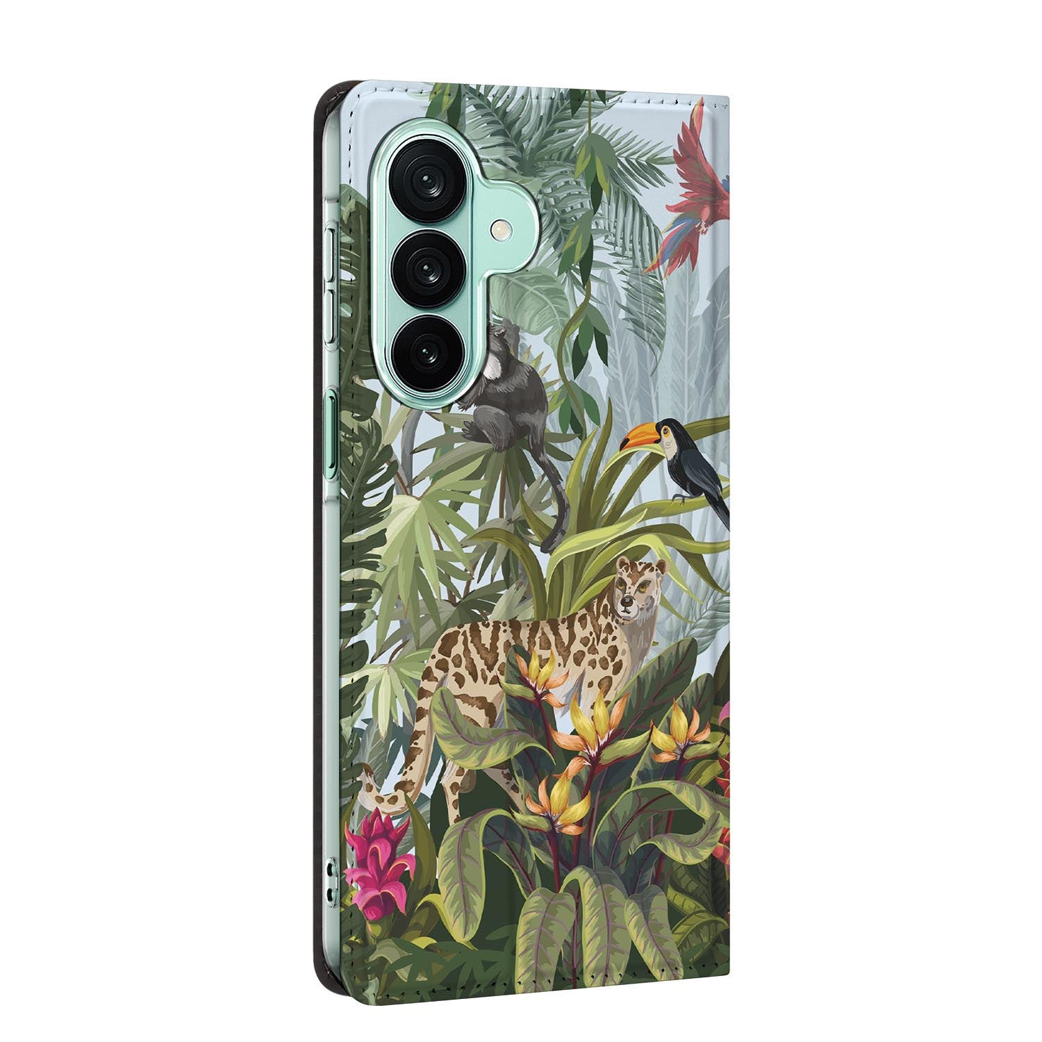 Samsung Galaxy A27 standcase Jungle, bescherming voor- en achterkant