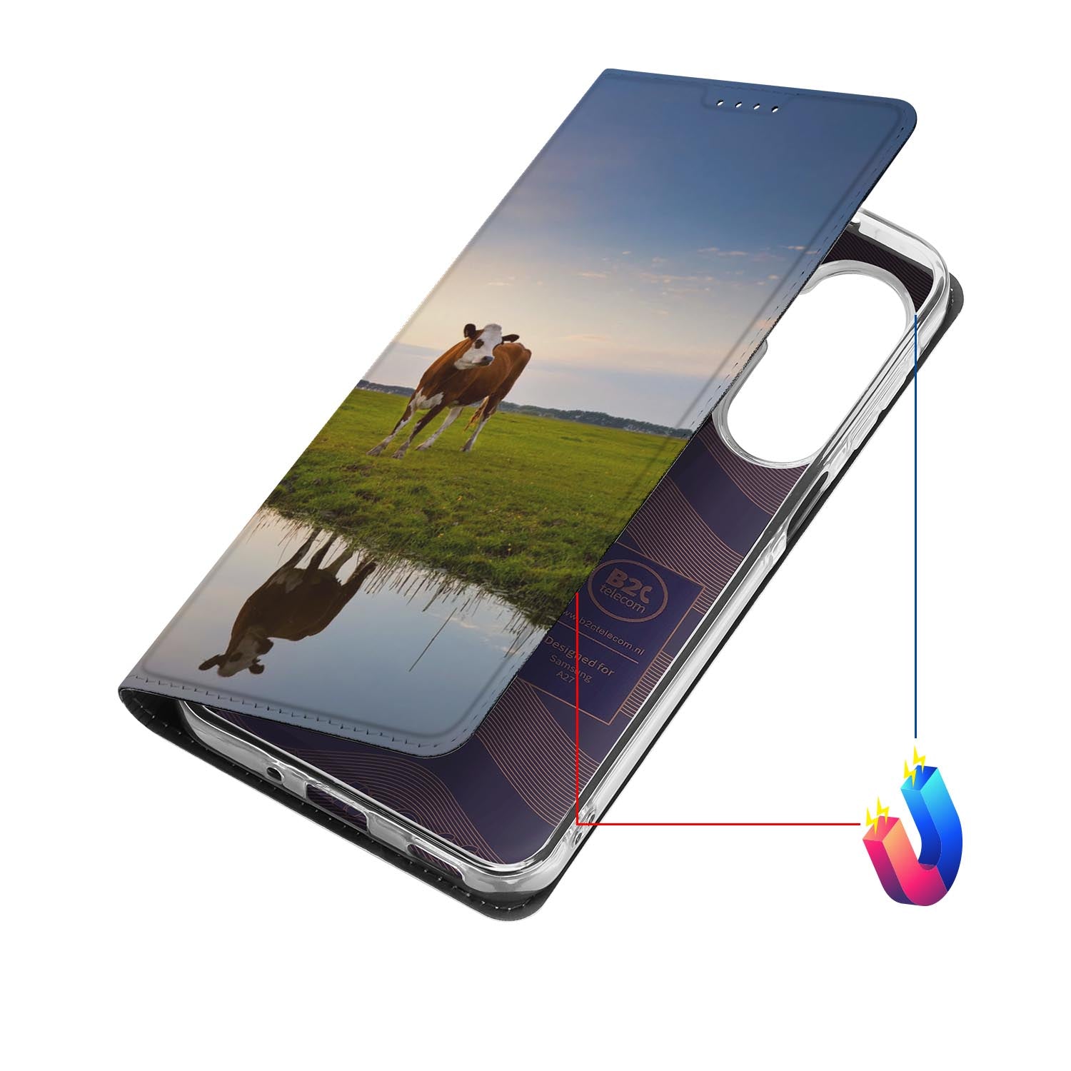 Samsung Galaxy A27 bookcase Koe met kunstleren klep