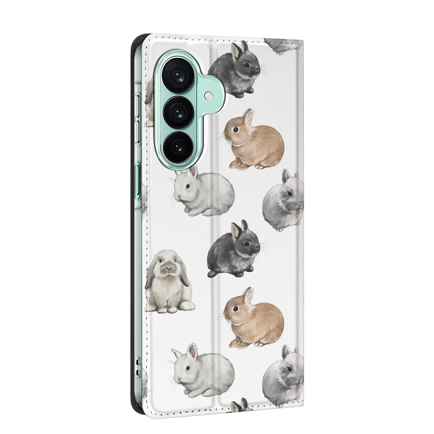 Samsung Galaxy A27 standcase Konijntjes, bescherming voor- en achterkant