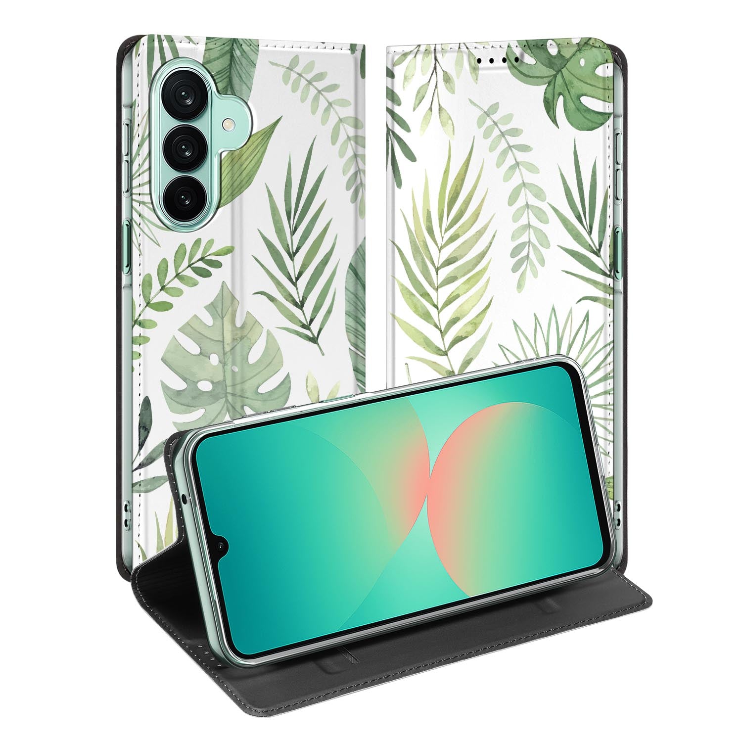 Samsung Galaxy A27 standcase met Leaves-print
