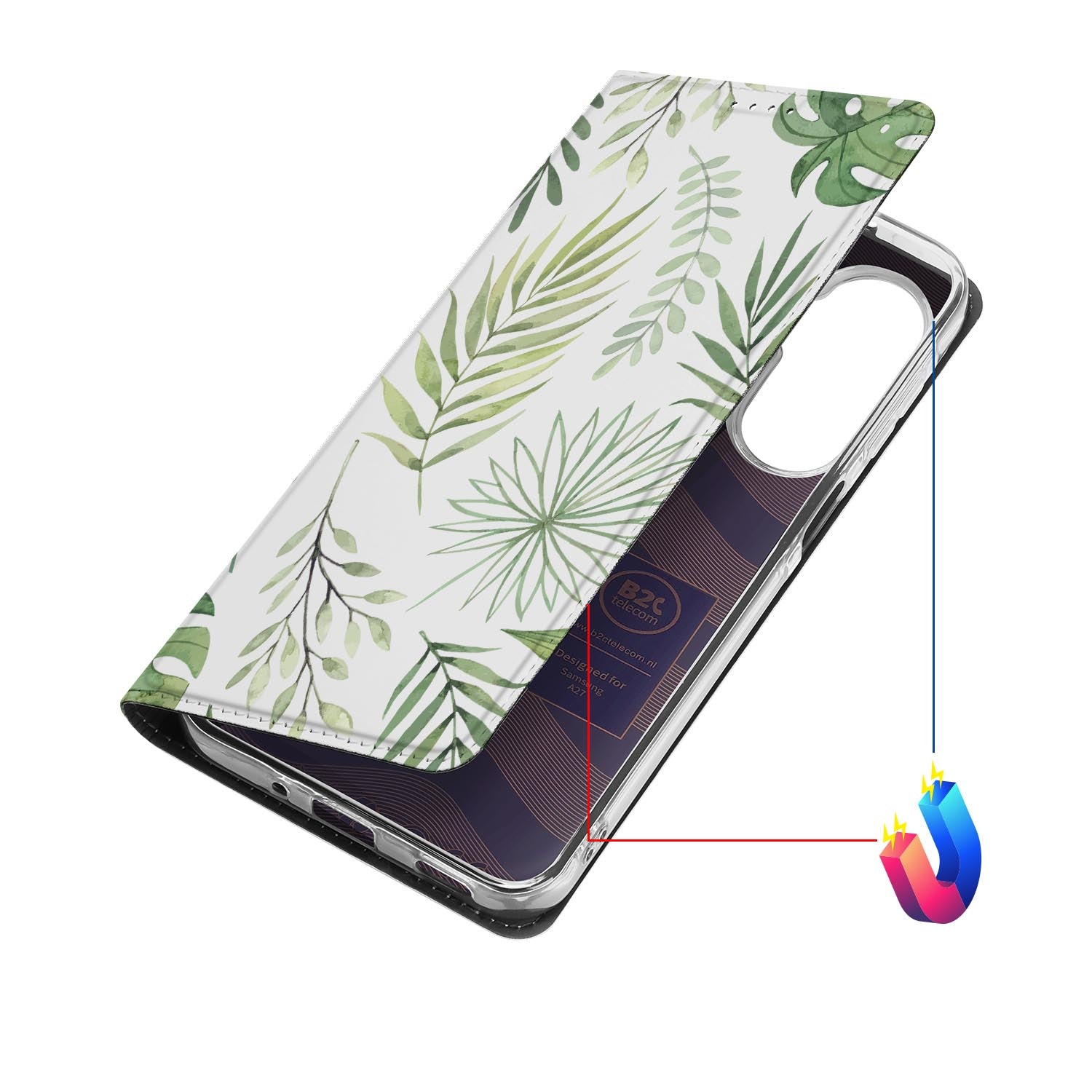 Samsung Galaxy A27 bookcase Leaves met kunstleren klep