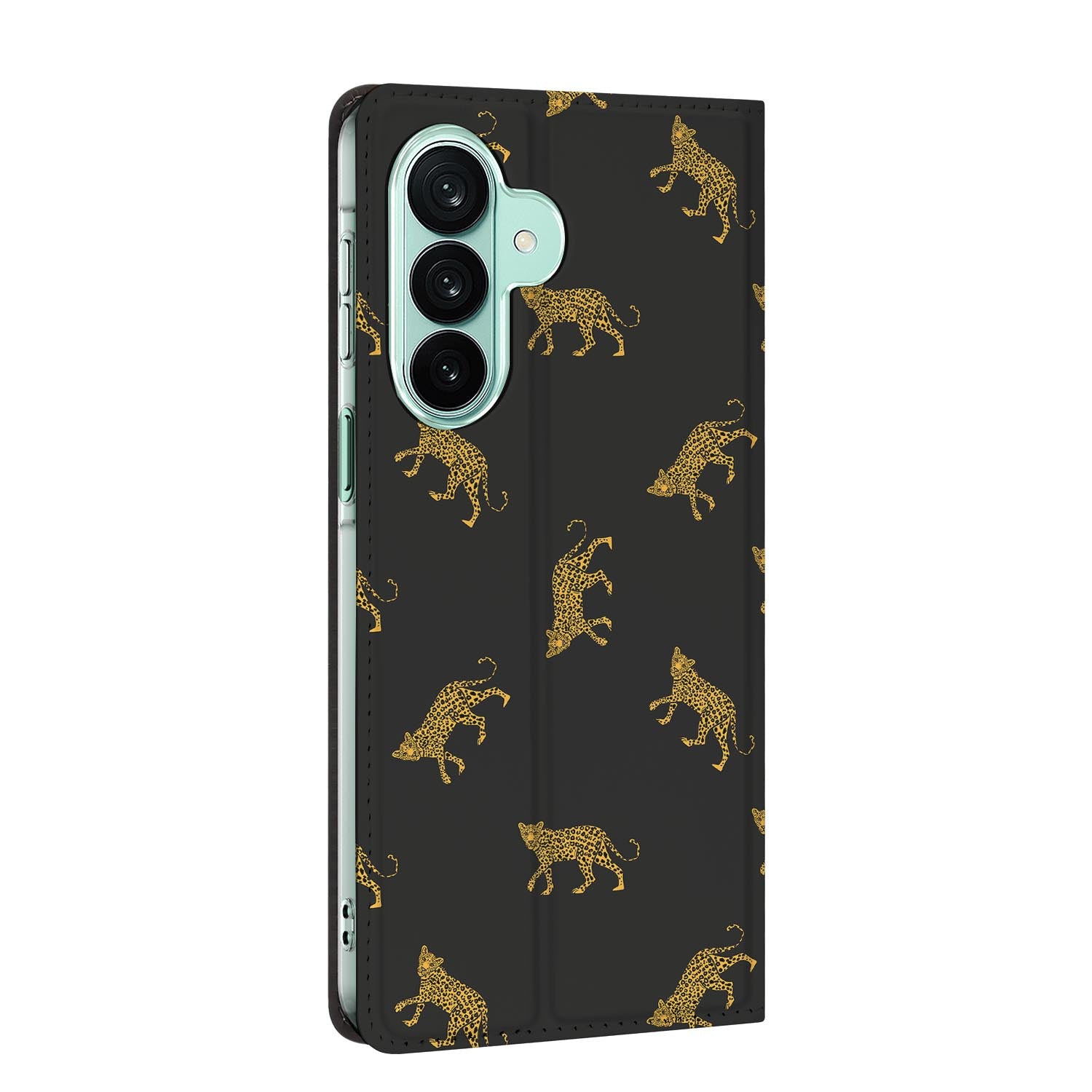 Samsung Galaxy A27 standcase Leopards, bescherming voor- en achterkant