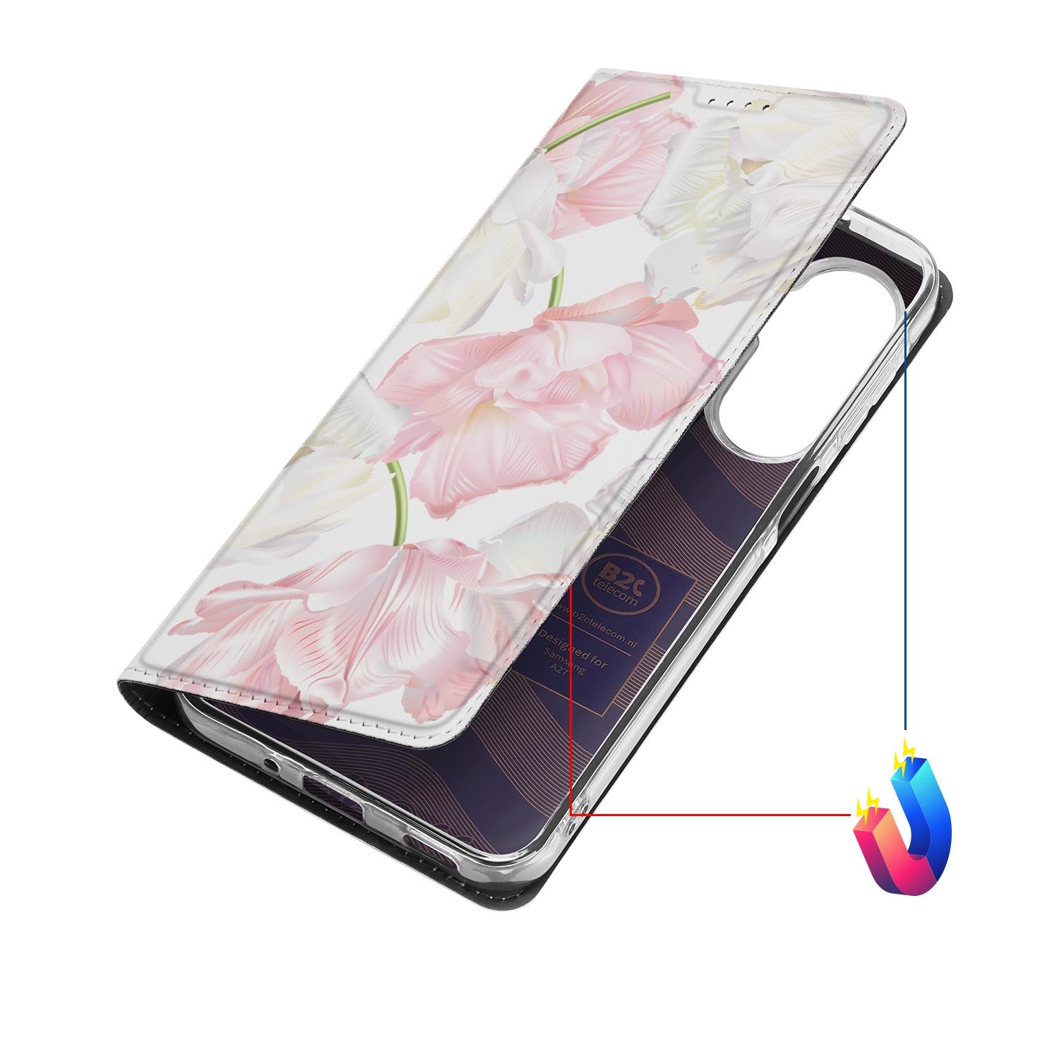 Samsung Galaxy A27 bookcase Lovely Flowers met kunstleren klep