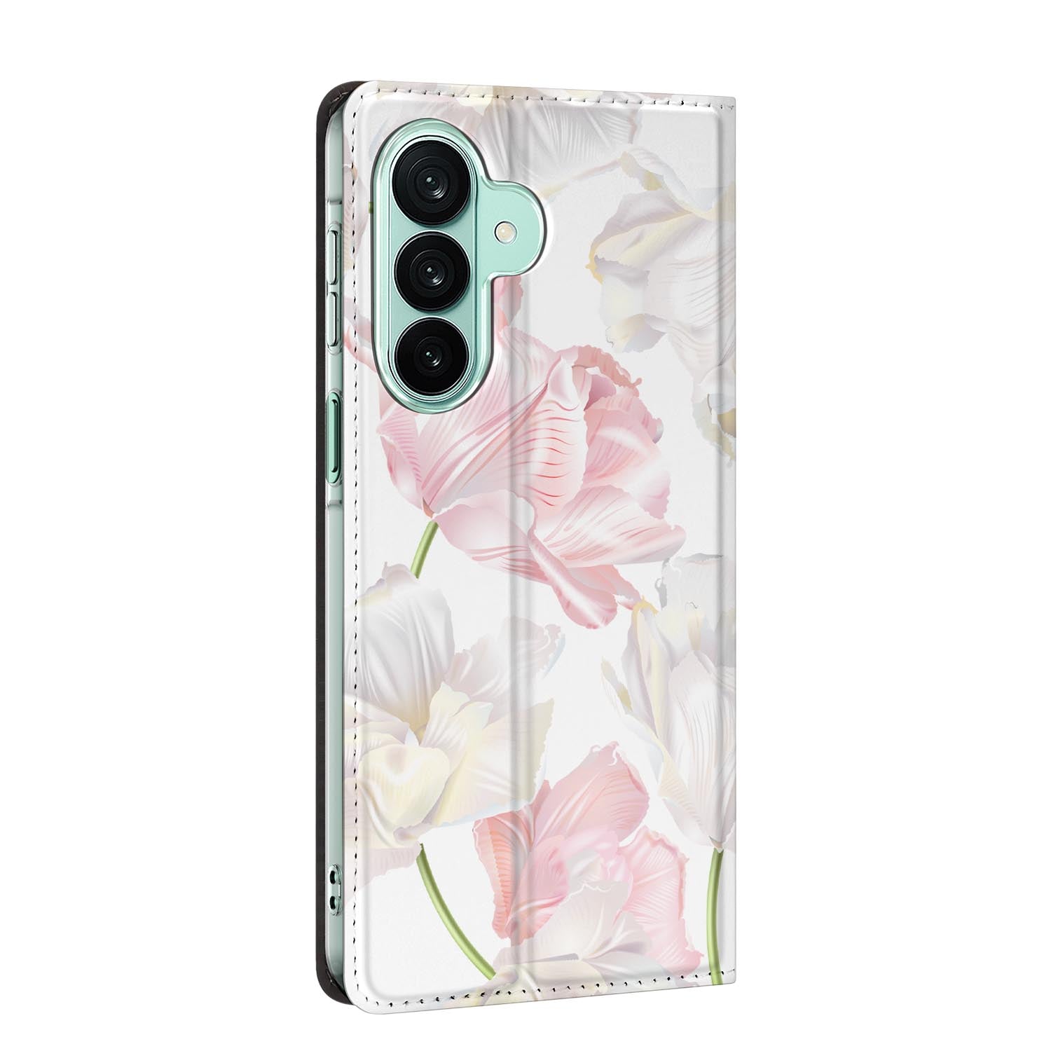 Samsung Galaxy A27 standcase Lovely Flowers, bescherming voor- en achterkant
