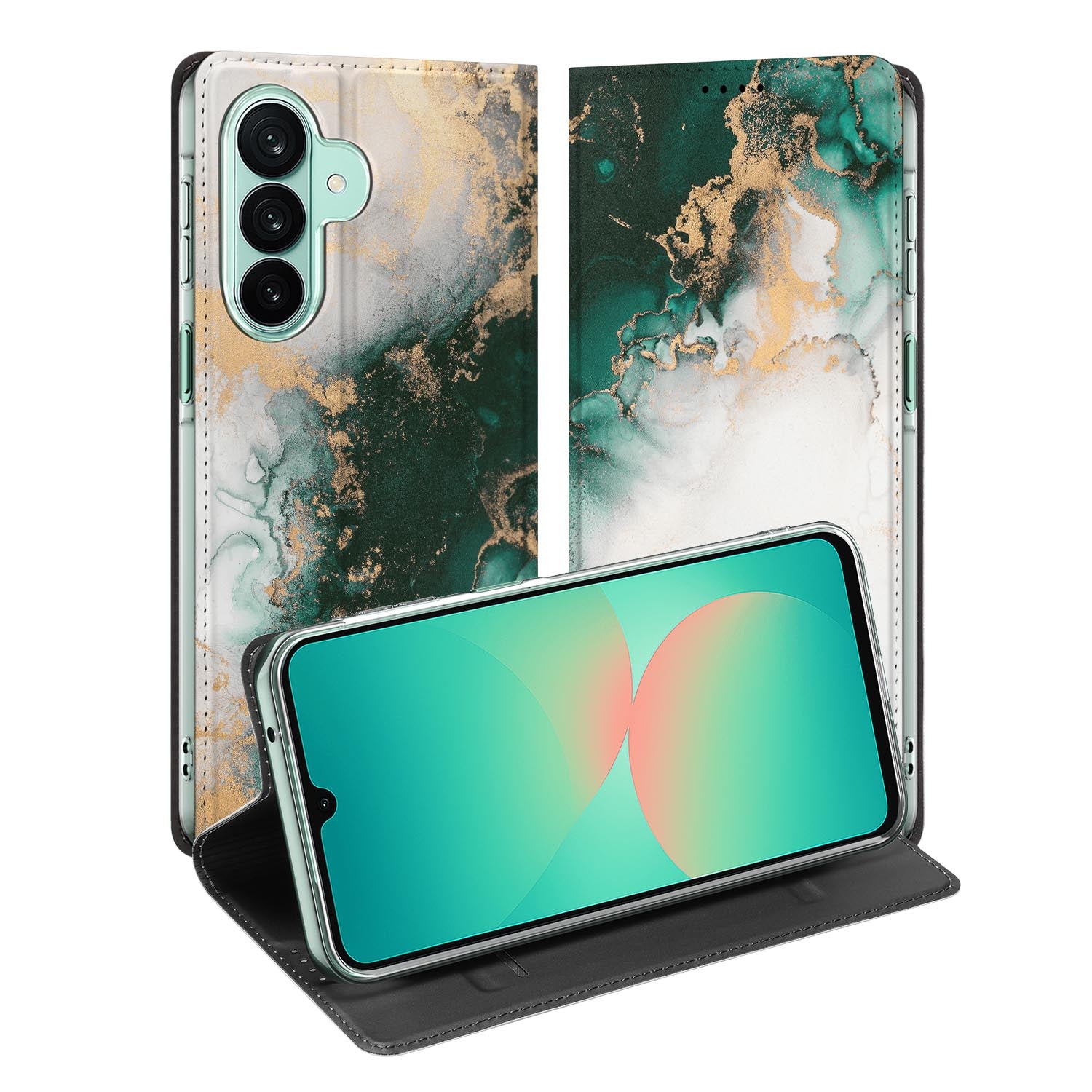 Samsung Galaxy A27 standcase met Marmer Groen-print