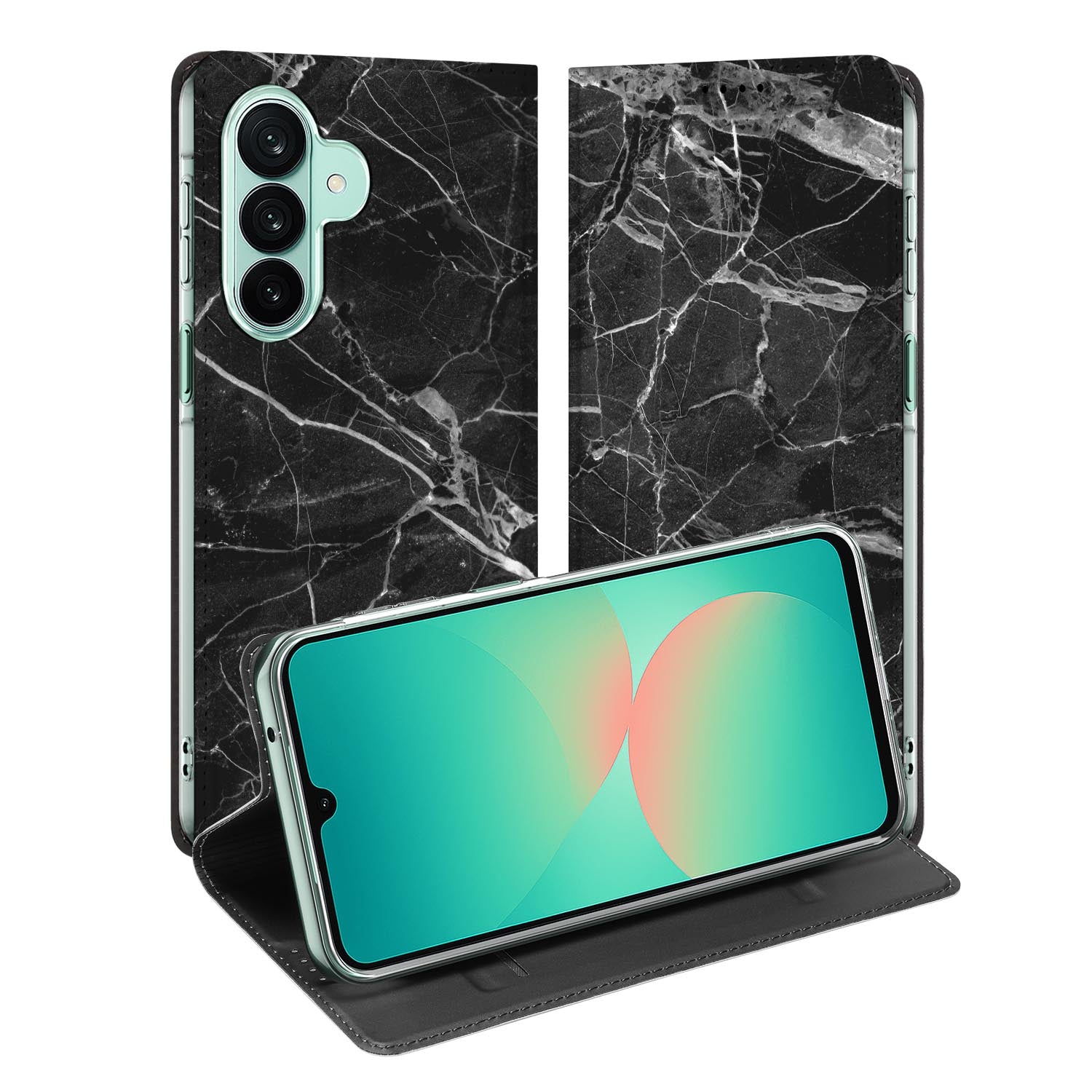 Samsung Galaxy A27 standcase met Marmer Zwart-print