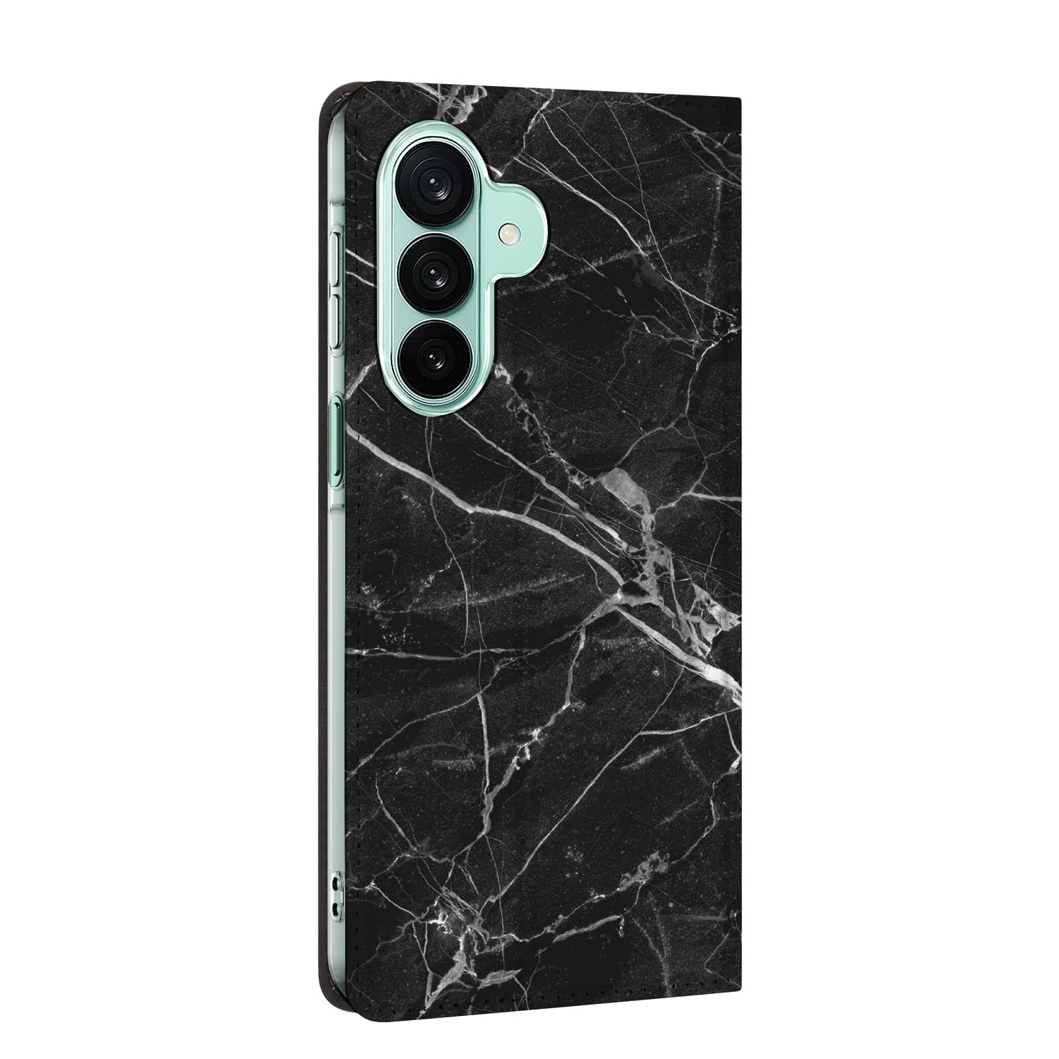 Samsung Galaxy A27 standcase Marmer Zwart, bescherming voor- en achterkant
