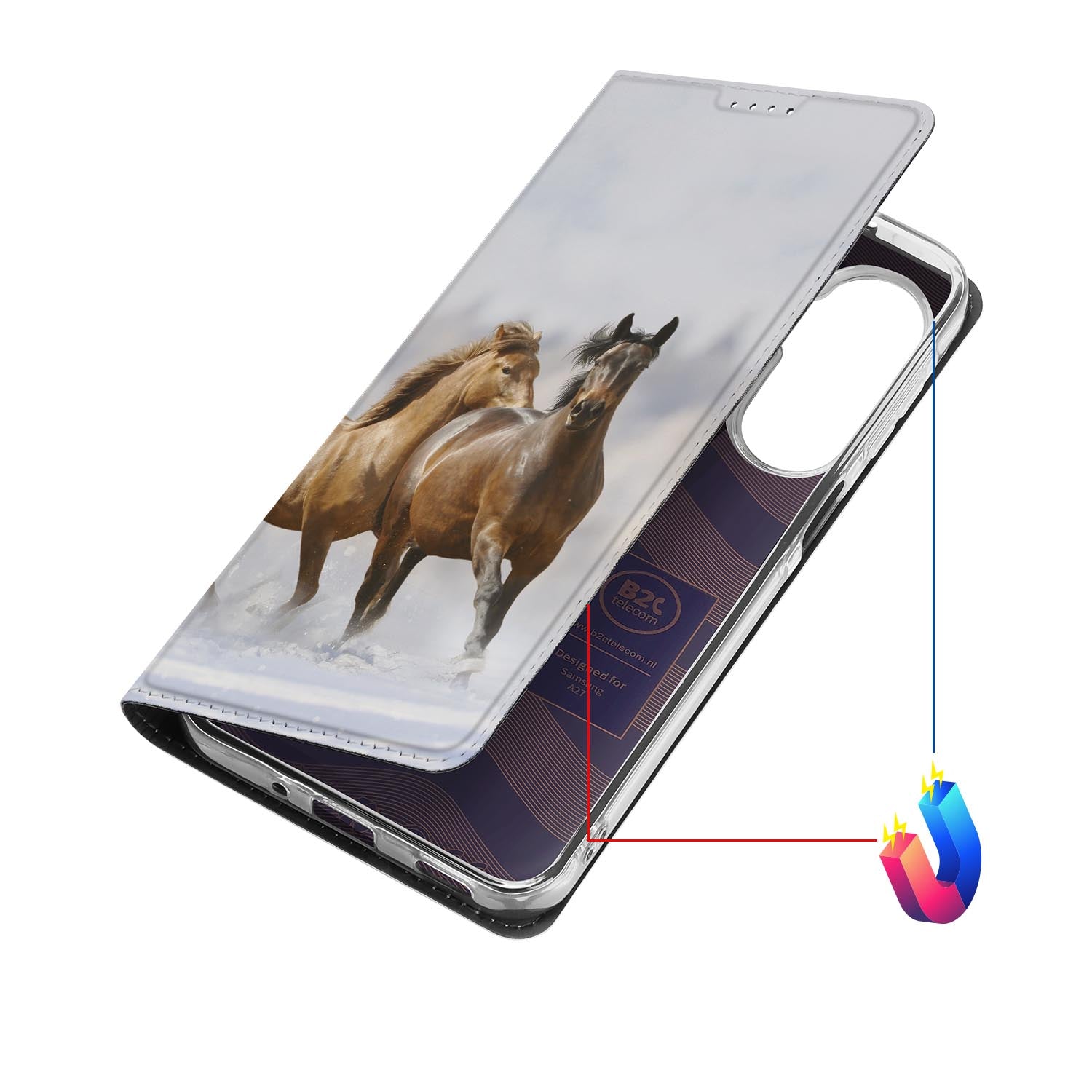 Samsung Galaxy A27 bookcase Paarden met kunstleren klep