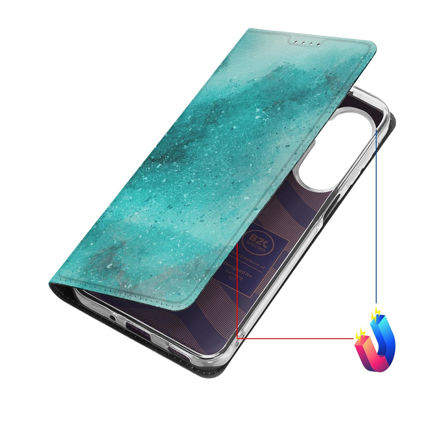 Samsung Galaxy A27 bookcase Painting Blue met kunstleren klep