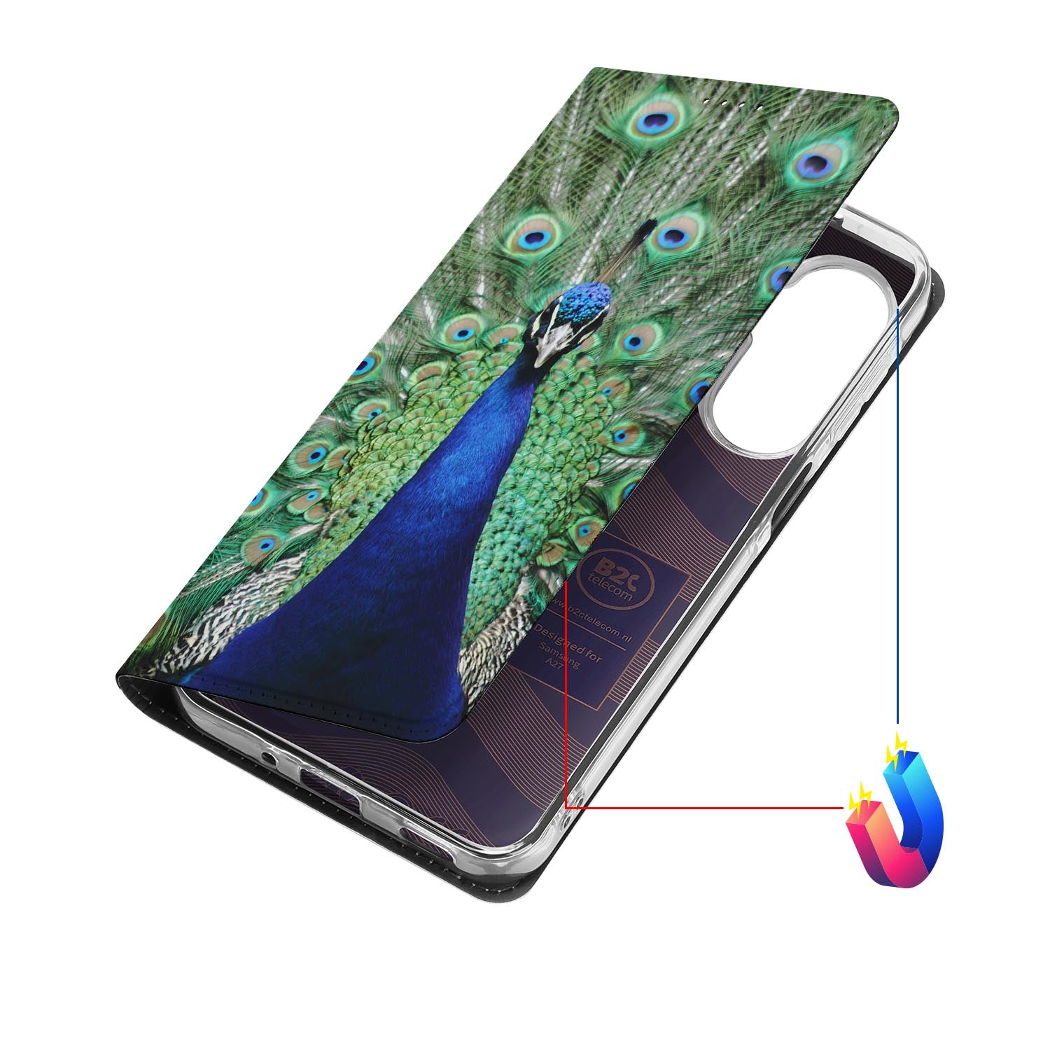 Samsung Galaxy A27 bookcase Pauw met kunstleren klep