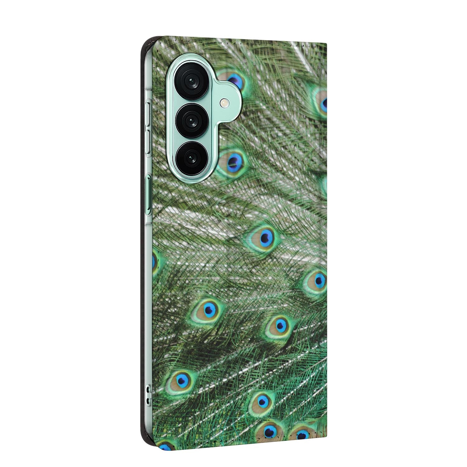 Samsung Galaxy A27 Bookcase Pauw met Bloemen – Kunstleren Hoesje met Standfunctie