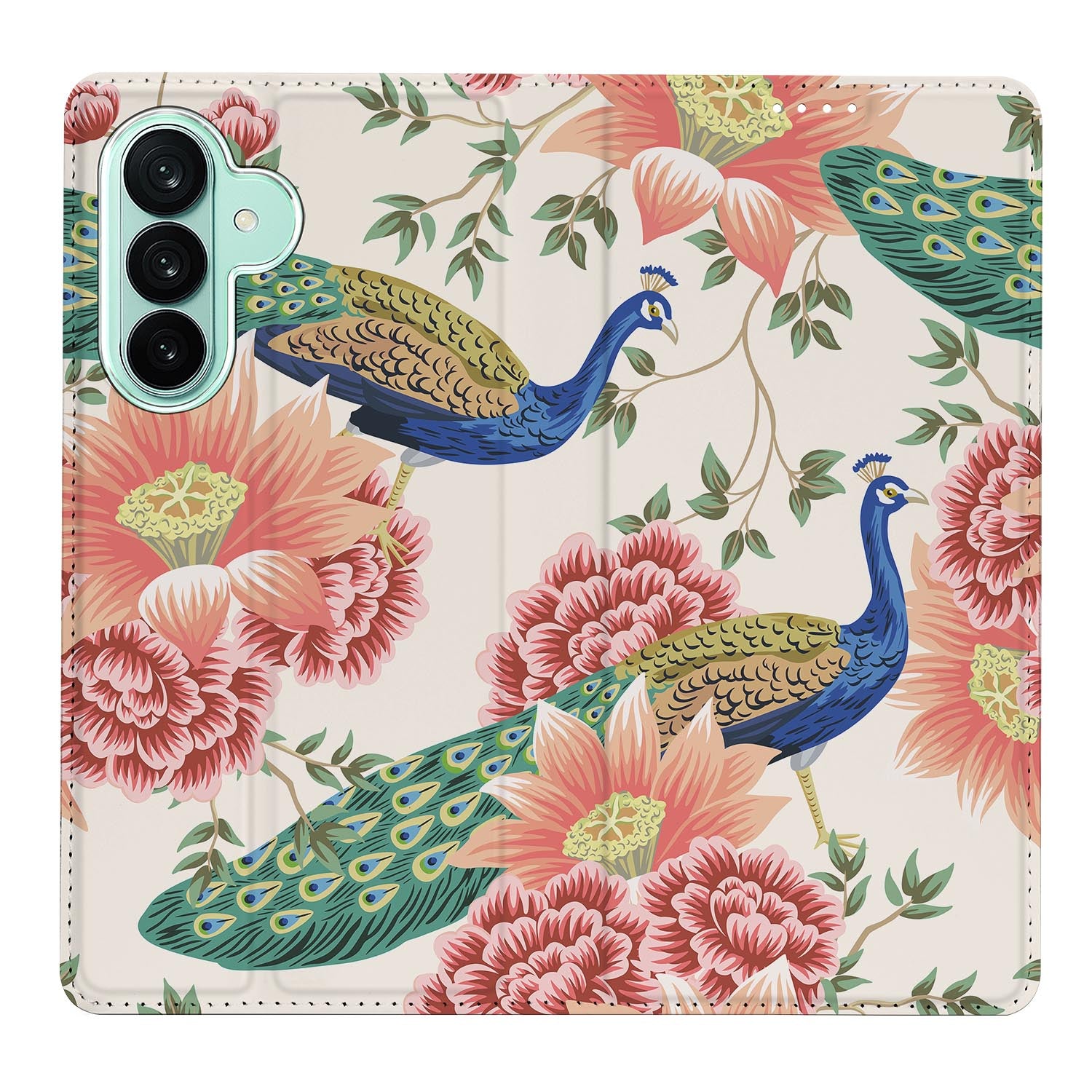 Samsung Galaxy A27 boekhoesje Pink Peacock met pasjesvak