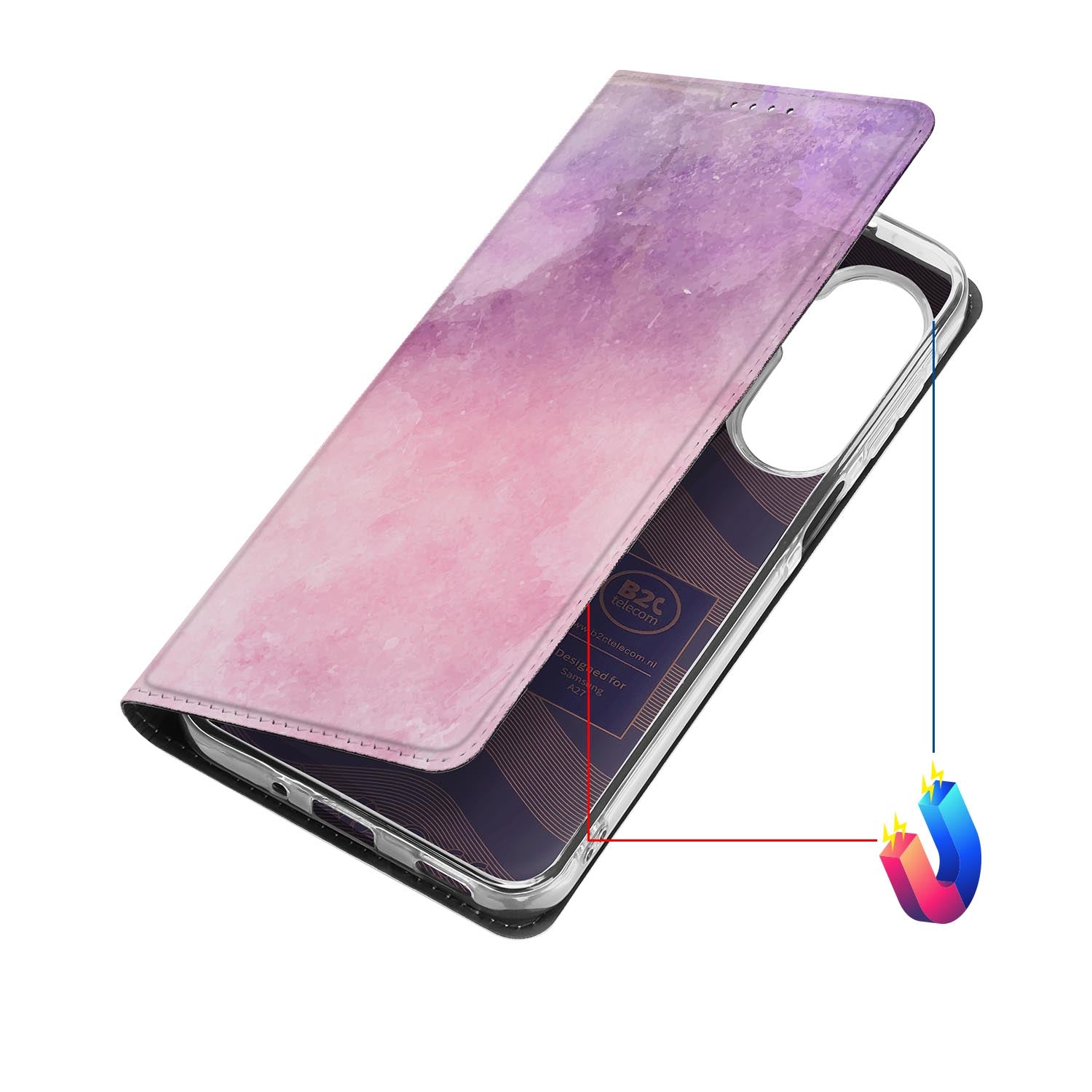 Samsung Galaxy A27 bookcase Pink Purple Paint met kunstleren klep