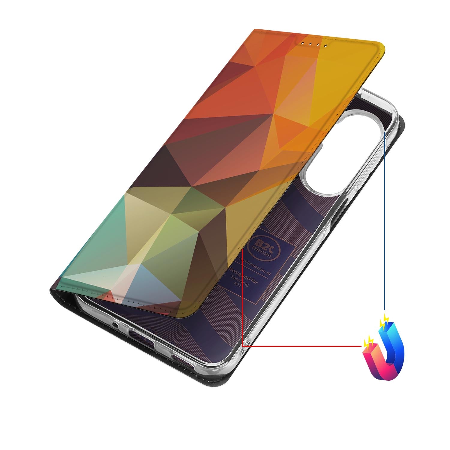 Samsung Galaxy A27 bookcase Polygon Color met kunstleren klep
