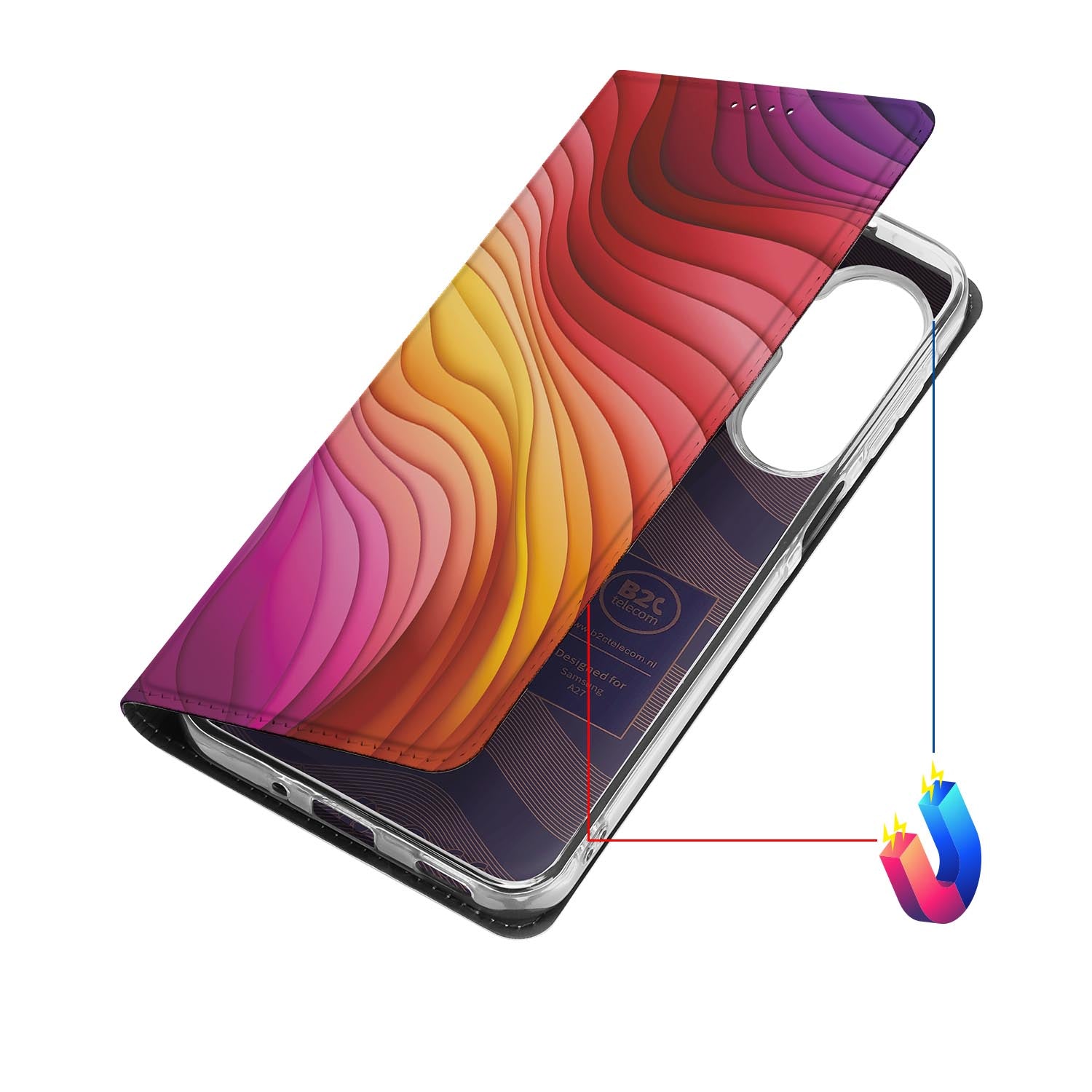 Samsung Galaxy A27 bookcase Regenboog met kunstleren klep