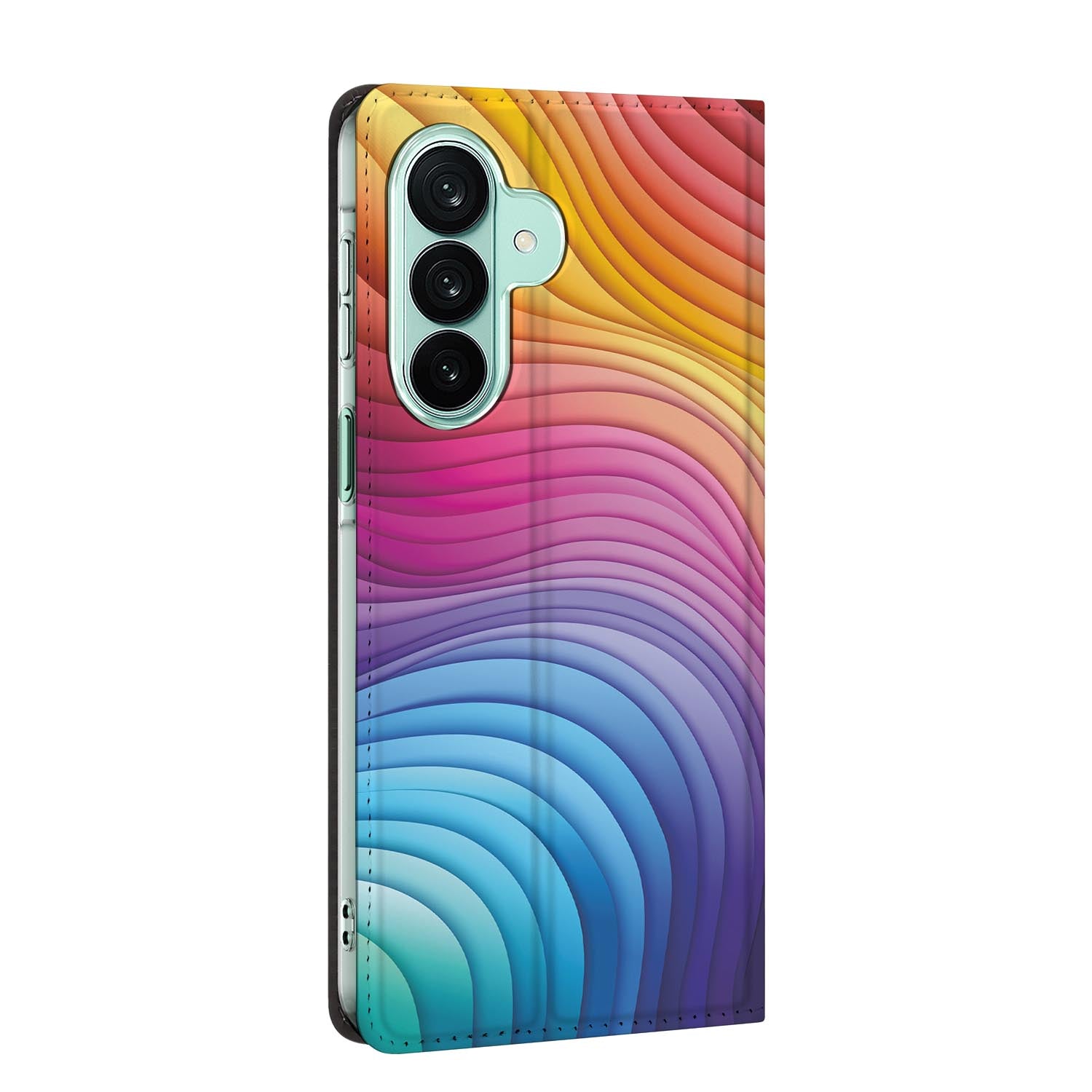 Samsung Galaxy A27 standcase Regenboog, bescherming voor- en achterkant