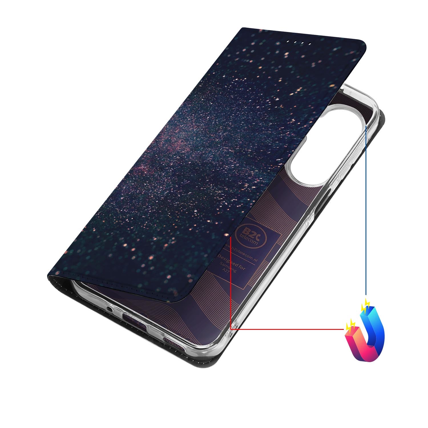Samsung Galaxy A27 bookcase Stars met kunstleren klep