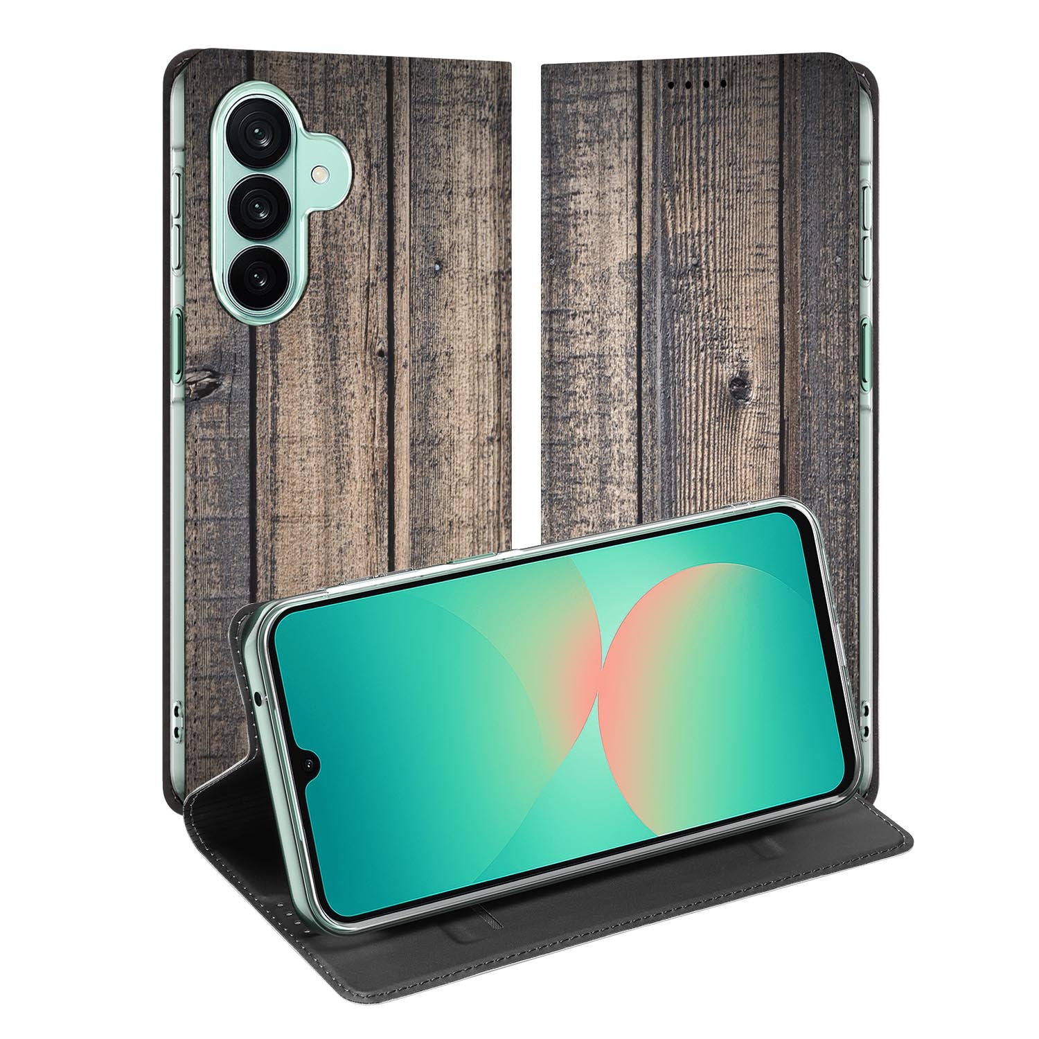 Samsung Galaxy A27 standcase met Steigerhout-print