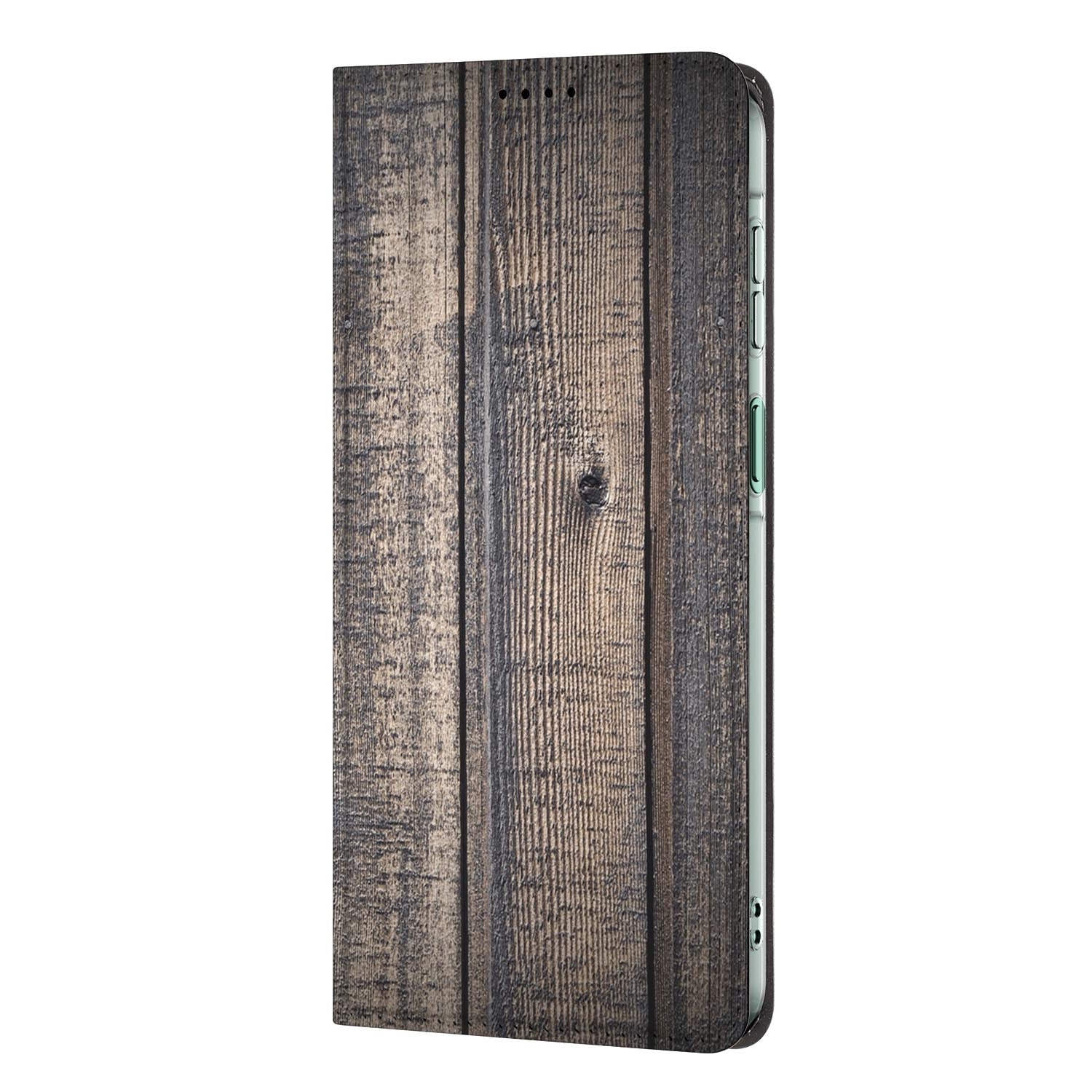 Samsung Galaxy A27 standcase Steigerhout met uitklapbare standaard